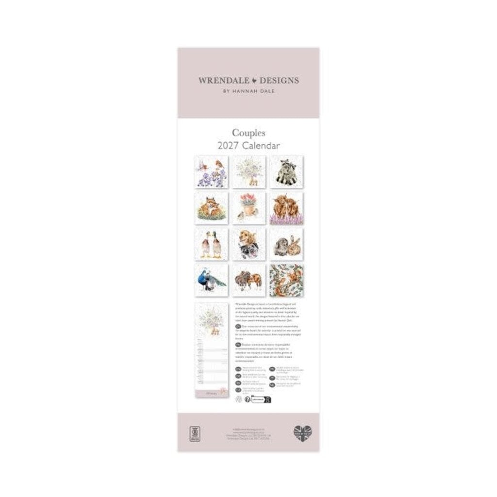 Wrendale Designs 'Yours and Mine' Slim Calendar - 2026