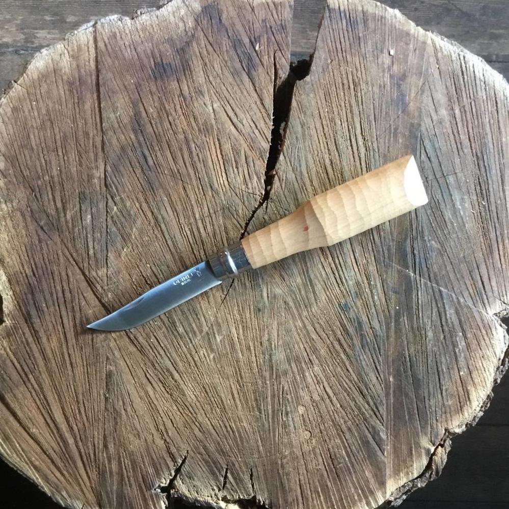 Opinel 8 Stainless Raw Handle Whittling Knife