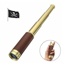 25X30 Zoomable Spyglass Pirate Brass Telescope Collapsible Handheld Monocular