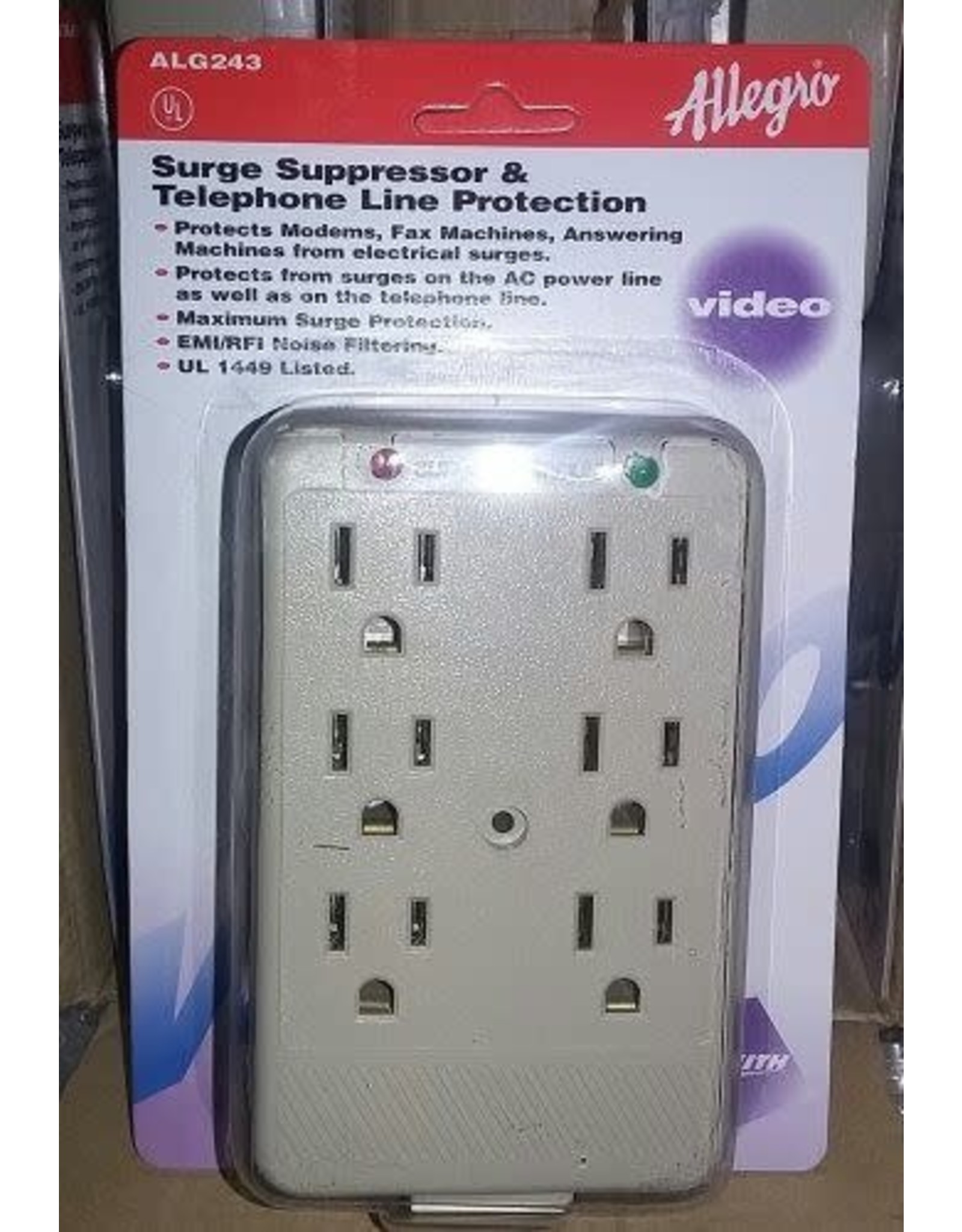 Arcturus Products Zenith ALG243 Allegro 6 Plug AC Outlet Multiplier Surge Surpressor