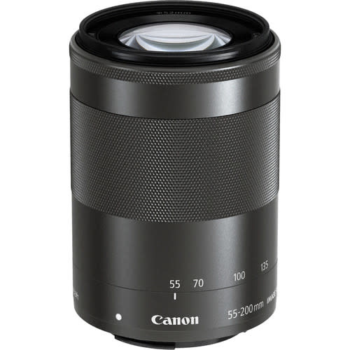 Canon EF-M 55-200mm f/4.5-6.3 IS STM Lens (Black) (Mirrorless