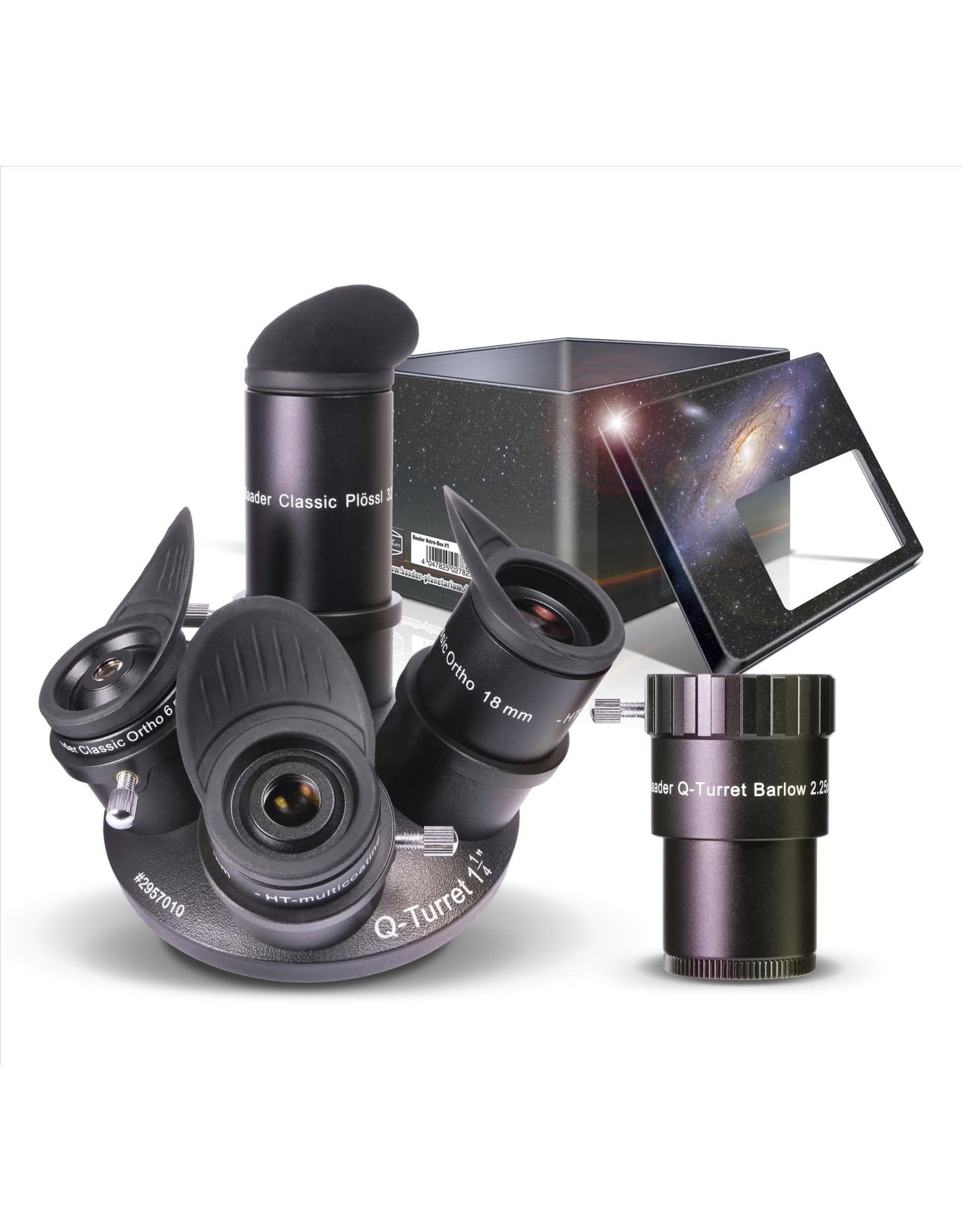 Baader Planetarium Baader Q-Turret Eyepiece Set (Eyepiece Revolver, 4x Classic Ortho, 1x Q-Barlow 2.25x)