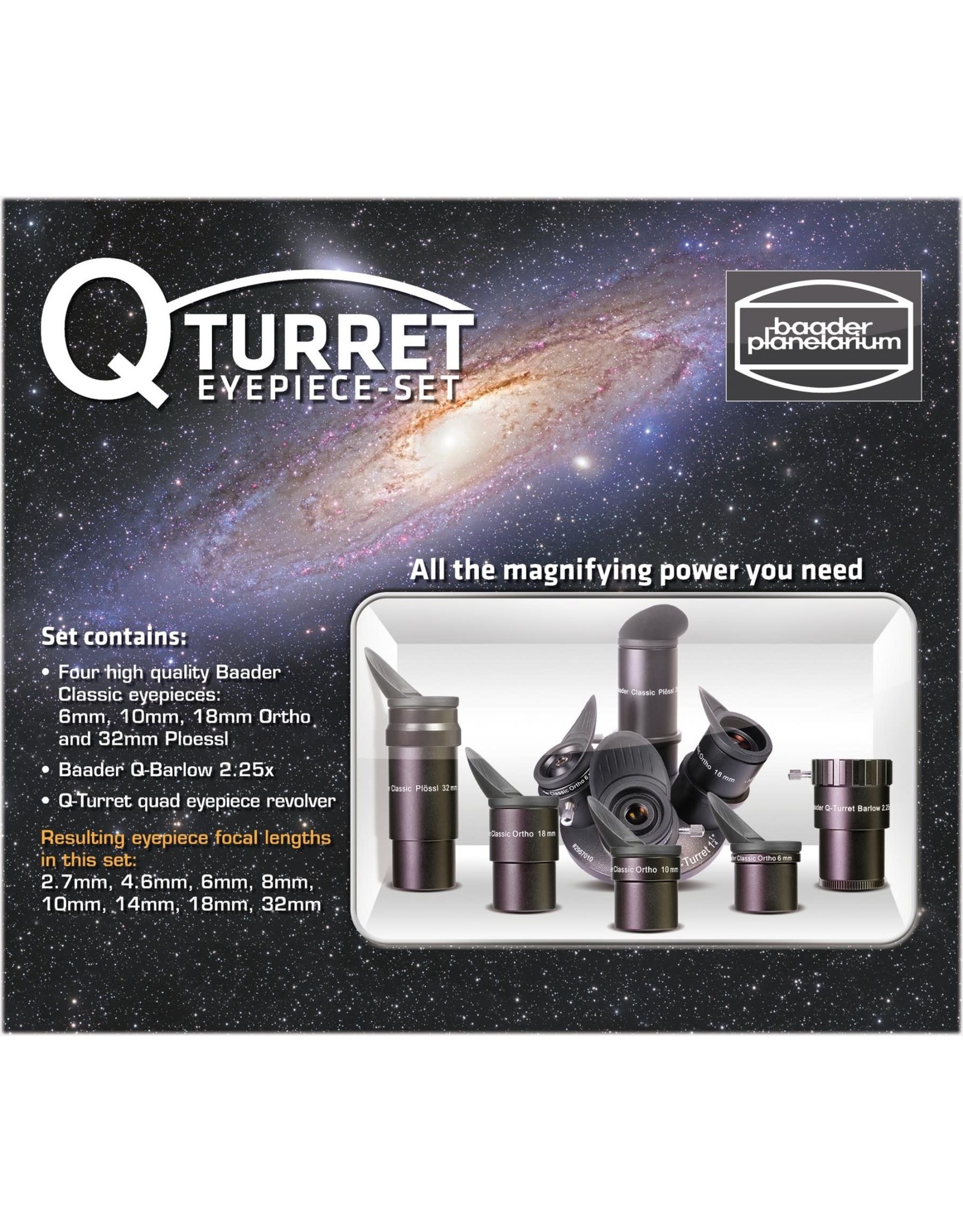 Baader Planetarium Baader Q-Turret Eyepiece Set (Eyepiece Revolver, 4x Classic Ortho, 1x Q-Barlow 2.25x)