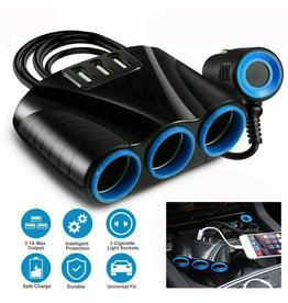 Arcturus Products Cigarette Lighter Socket 3 USB Charger Splitter 12V Outlet Power Adapter Car
