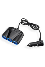 Cigarette Lighter Socket 3 USB Charger Splitter 12V Outlet Power Adapter Car