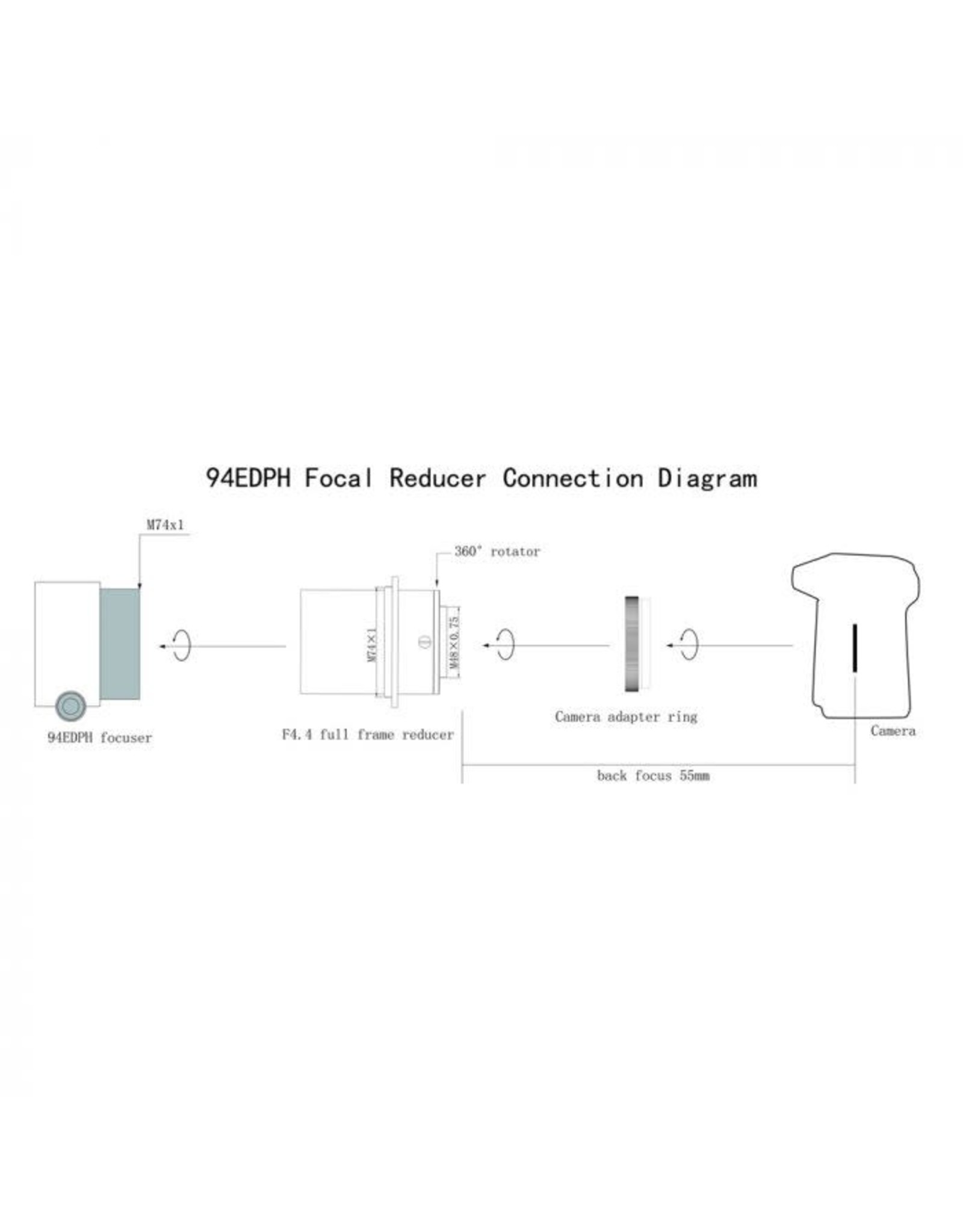 Sharpstar Sharpstar 94EDPH 0.8x Reducer and Flattener for Full Frame Cameras for Sharpstar 94EDPH Telescope