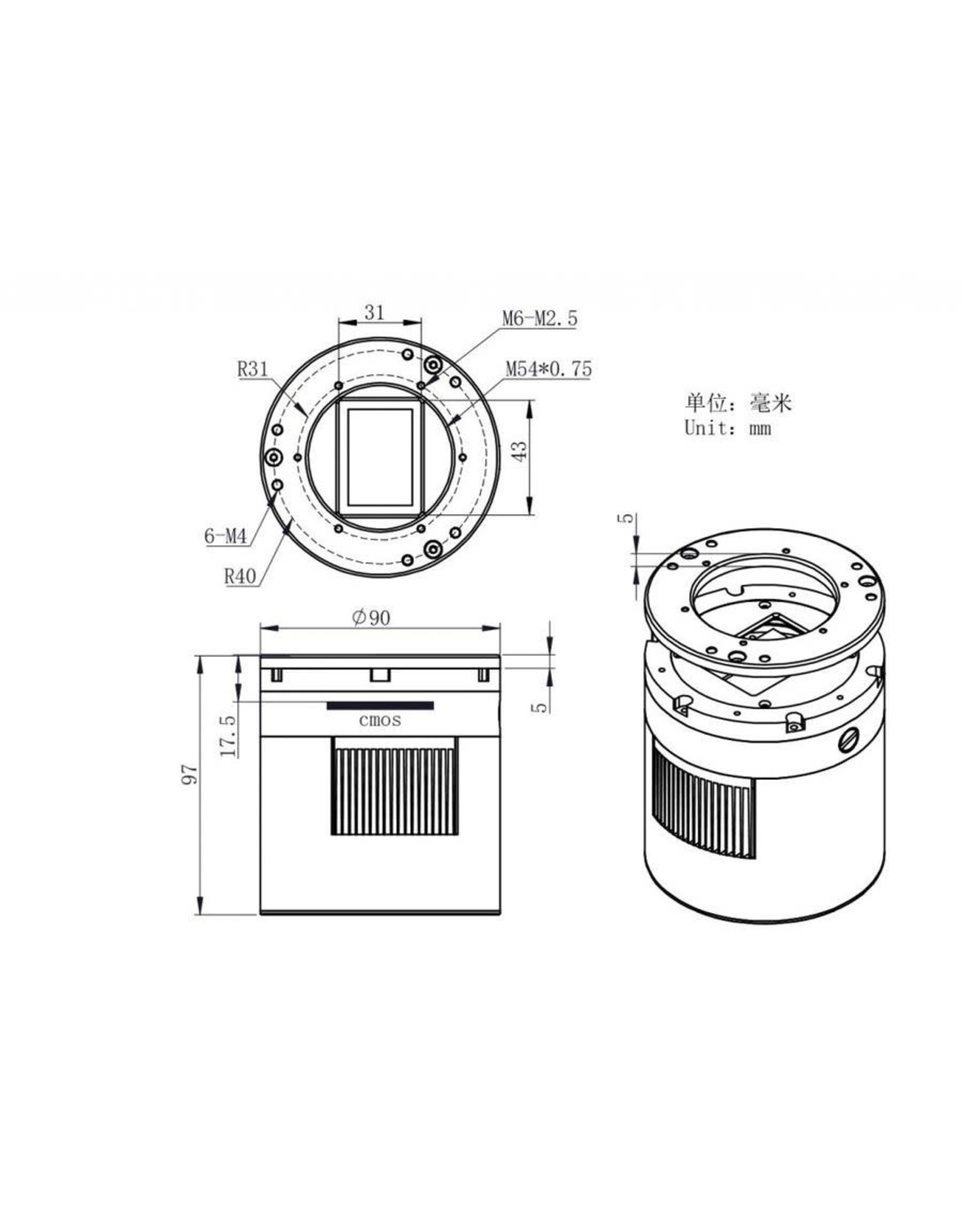 ZWO ZWO ASI2400MC-P Cooled Color Camera - ASI2400MC-P