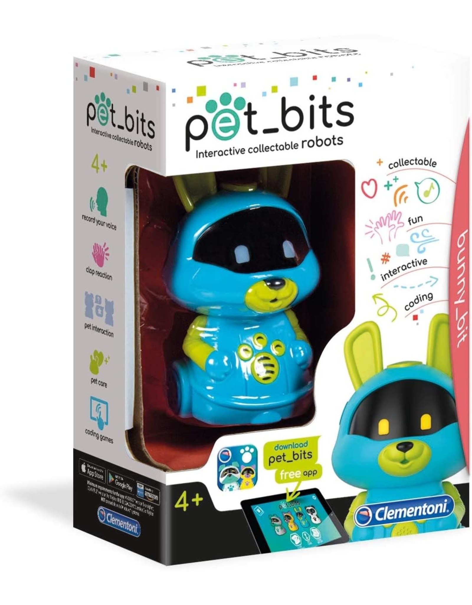Clementoni Clementoni Pet Bits Rabbit Interactive Collectible Robot - 12096