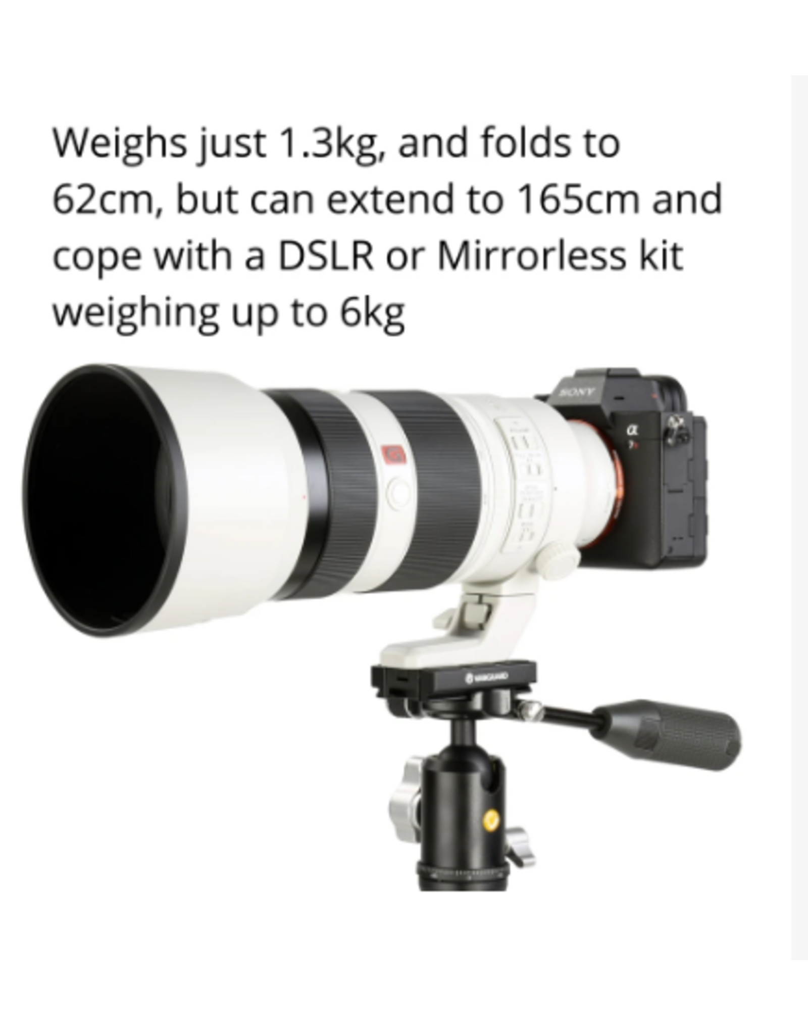 Vanguard Vanguard VEO2SCM-264TBP120T CARBON FIBRE MONOPOD WITH TRI-FEET AND BALL/PAN HEAD