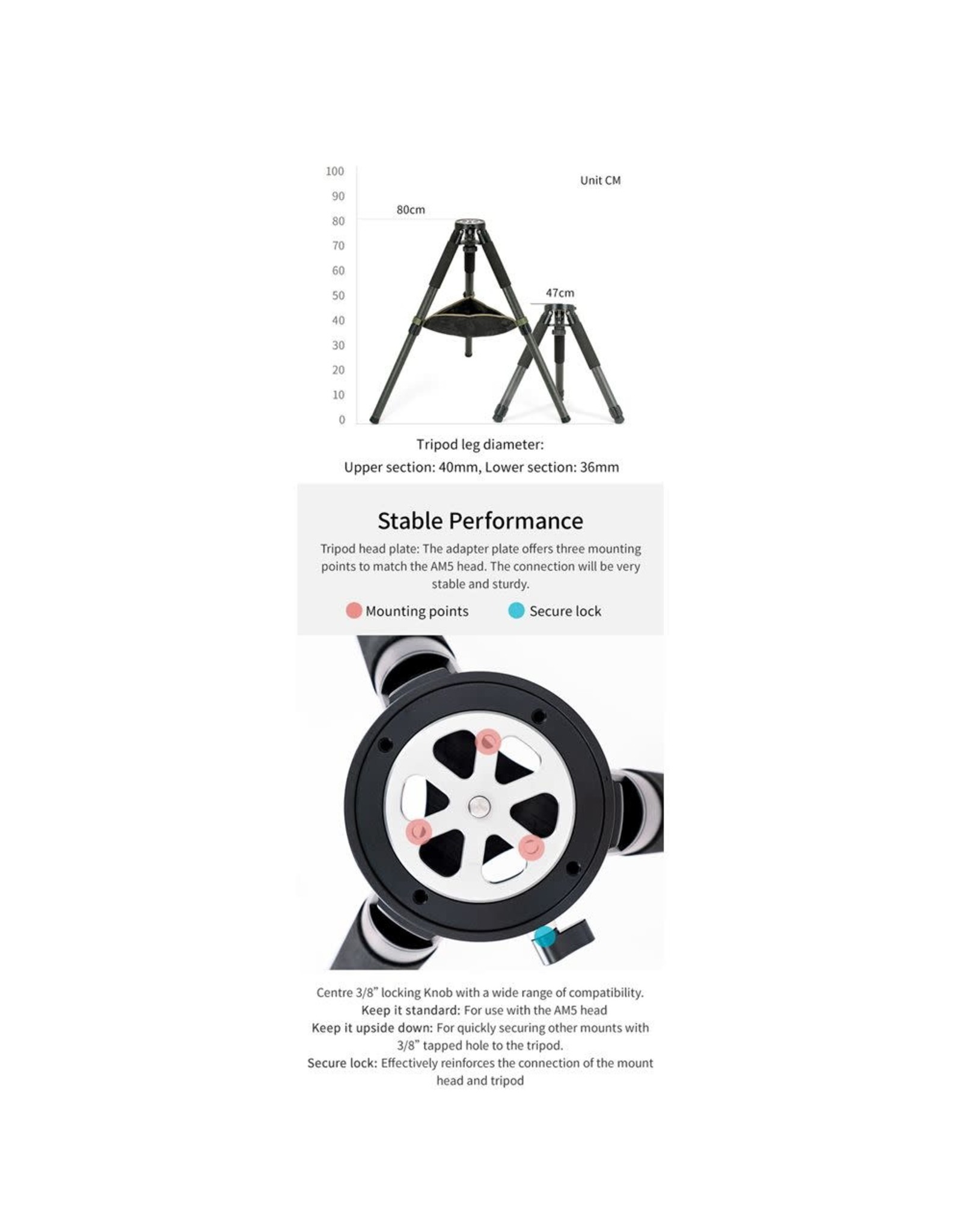 ZWO ZWO TC40 Tripod for Harmonic Equatorial Mount AM5