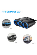 Arcturus Products 12v DC Three Cigarette Lighter Socket 3 USB Charger Splitter 12V Outlet Power Adapter