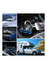 Arcturus Products 12v DC Three Cigarette Lighter Socket 3 USB Charger Splitter 12V Outlet Power Adapter