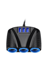 Arcturus Products 12v DC Three Cigarette Lighter Socket 3 USB Charger Splitter 12V Outlet Power Adapter