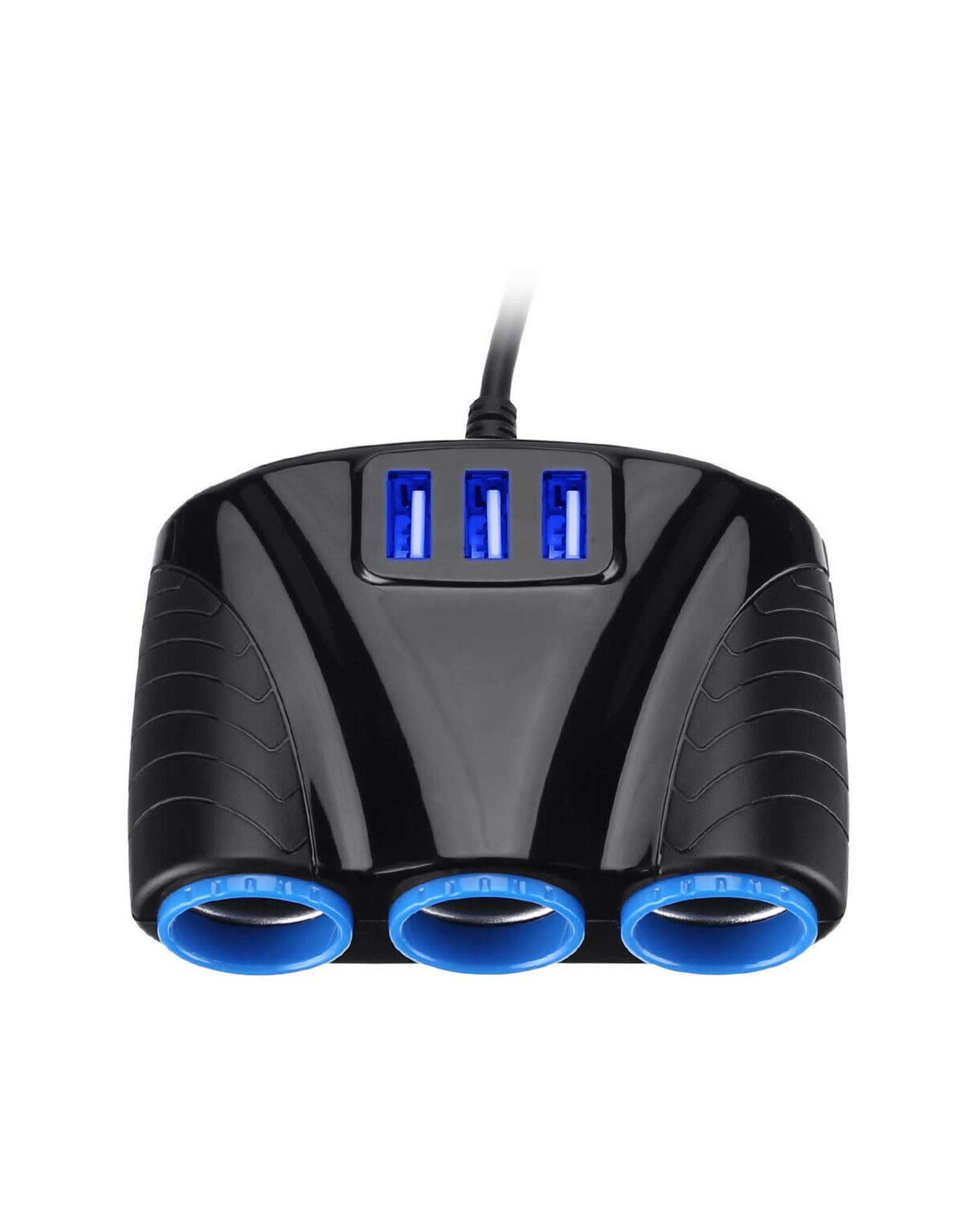 Arcturus Products 12v DC Three Cigarette Lighter Socket 3 USB Charger Splitter 12V Outlet Power Adapter