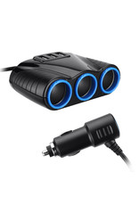 Arcturus Products 12v DC Three Cigarette Lighter Socket 3 USB Charger Splitter 12V Outlet Power Adapter