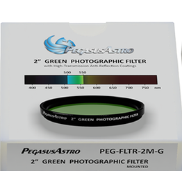 Pegasus Astro Pegasus Astro Green 2 inch Mounted Photographic Filter - PEG-FLTR-2M-G