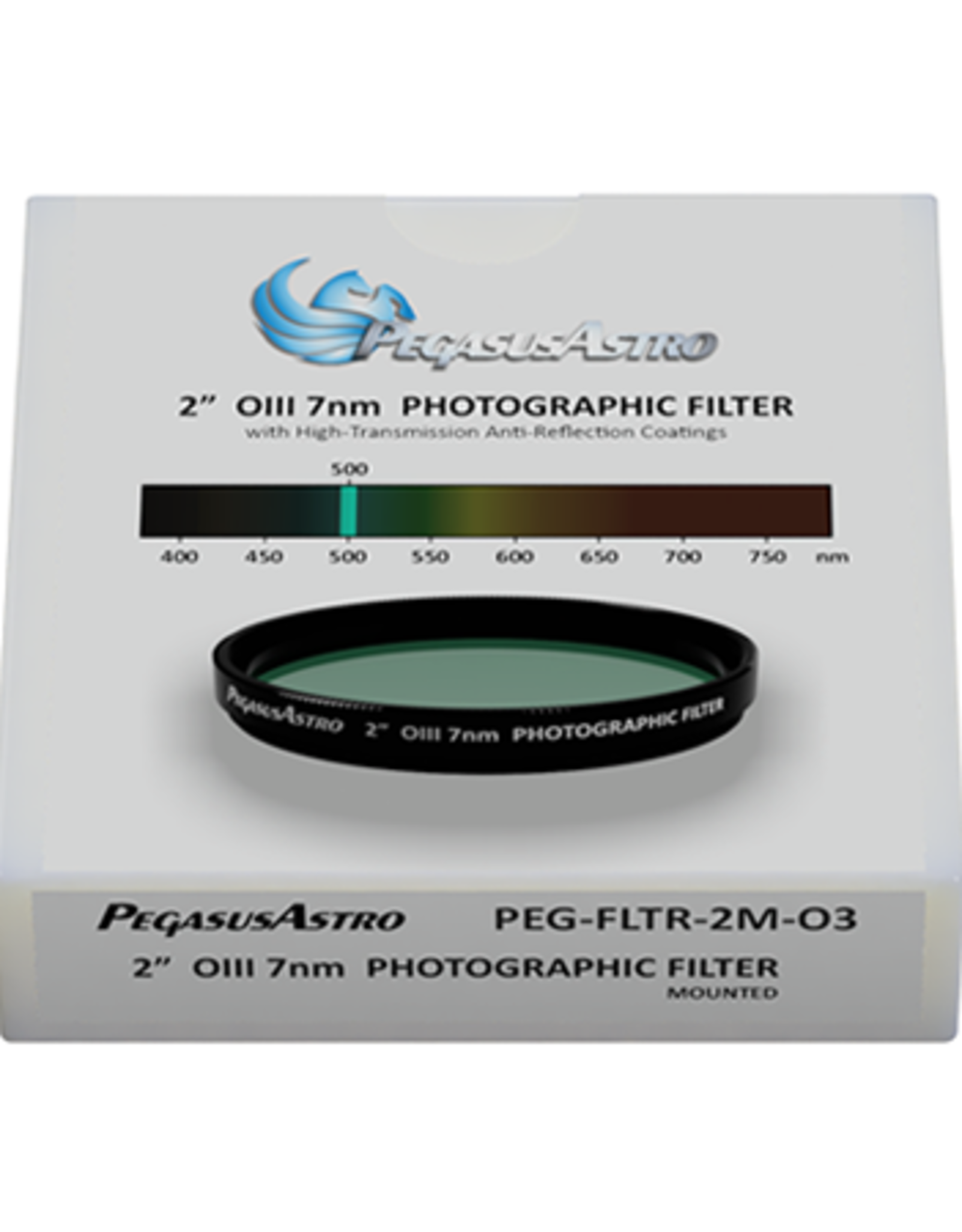 Pegasus Astro Pegasus Astro OIII 2 inch Mounted Photographic Filter (7nm) - PEG-FLTR-2M-O3