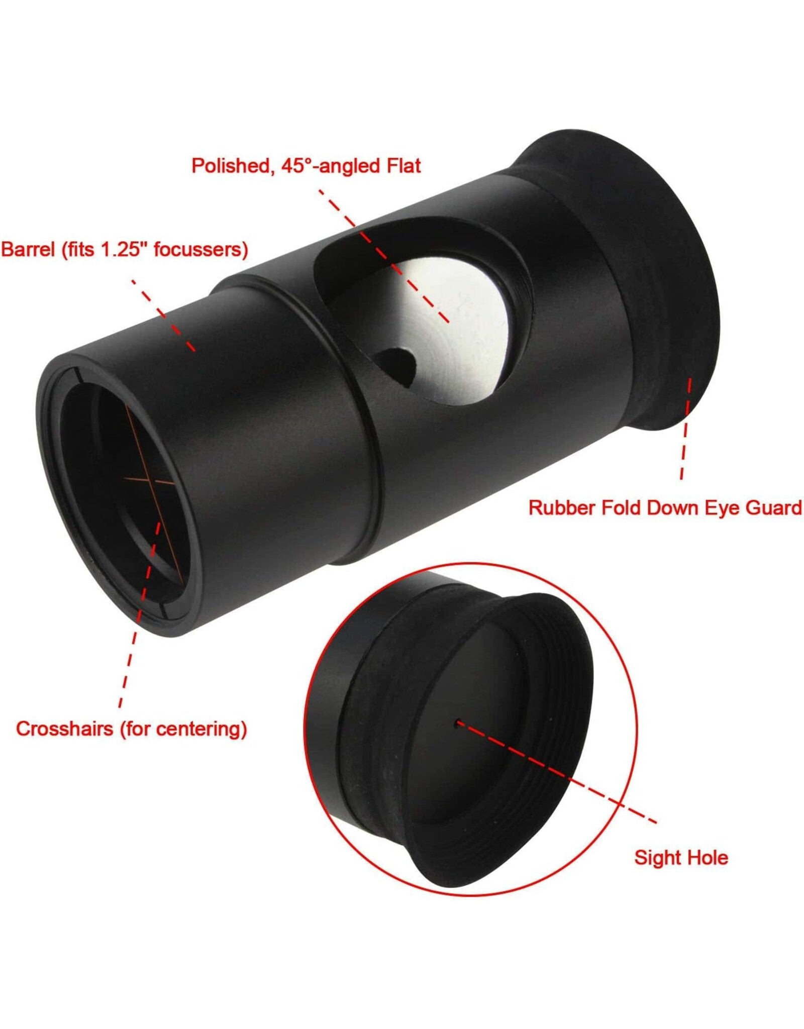 Arcturus Arcturus 1.25 Inch Metal Collimating Cheshire Eyepiece Without Laser for Newtonian Reflector Telescope - Short Version