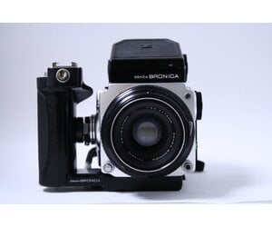 Zenza Bronica ETR with AE Finder, 120 Back, Grip, and 75mm f2.8