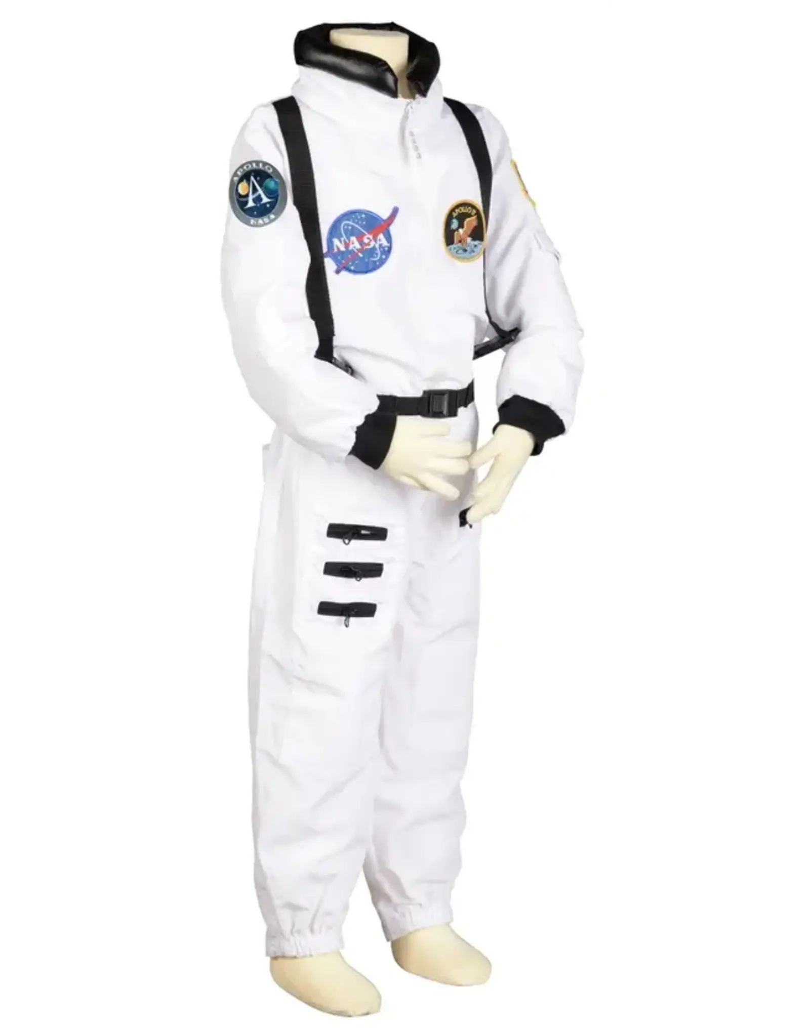NASA Jr. Astronaut Suit with Embroidered Cap, Apollo (White, 11, 4/6)