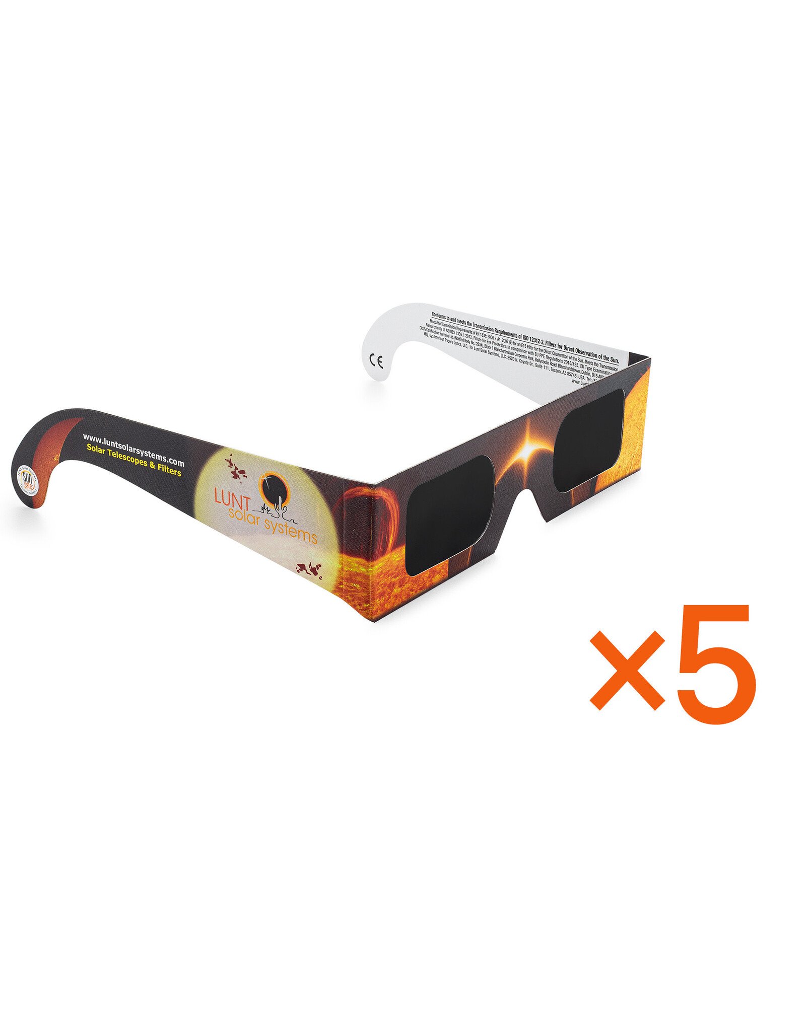 Lunt Lunt  Solar Eclipse Glasses – 5-Pack Premium ISO and CE Certified Lunt Solar Eclipse Glasses