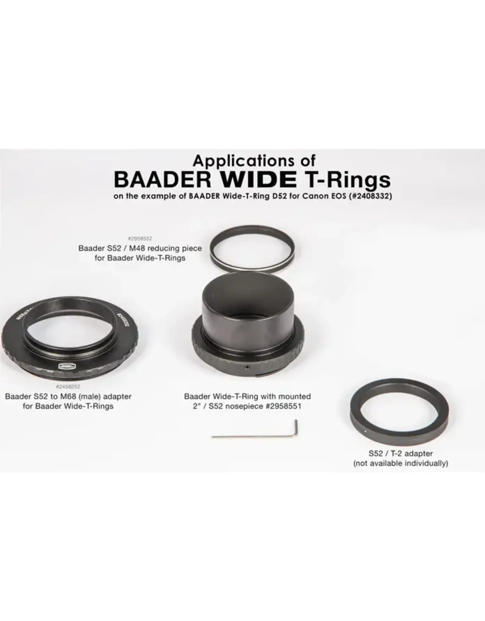 baader Baader Wide-T-Ring for Leica, Sigma, Panasonic-L with D52i to T-2 and S52