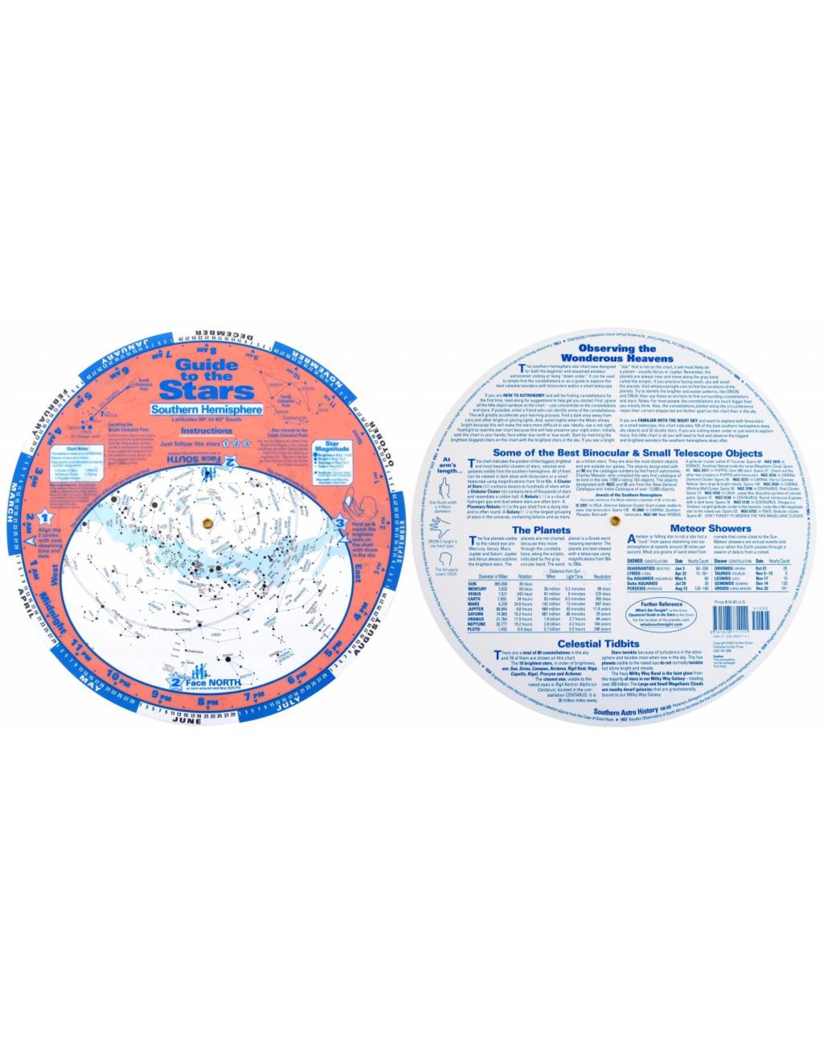 David Levy Planisphere 11 inch for Southern Hemisphere