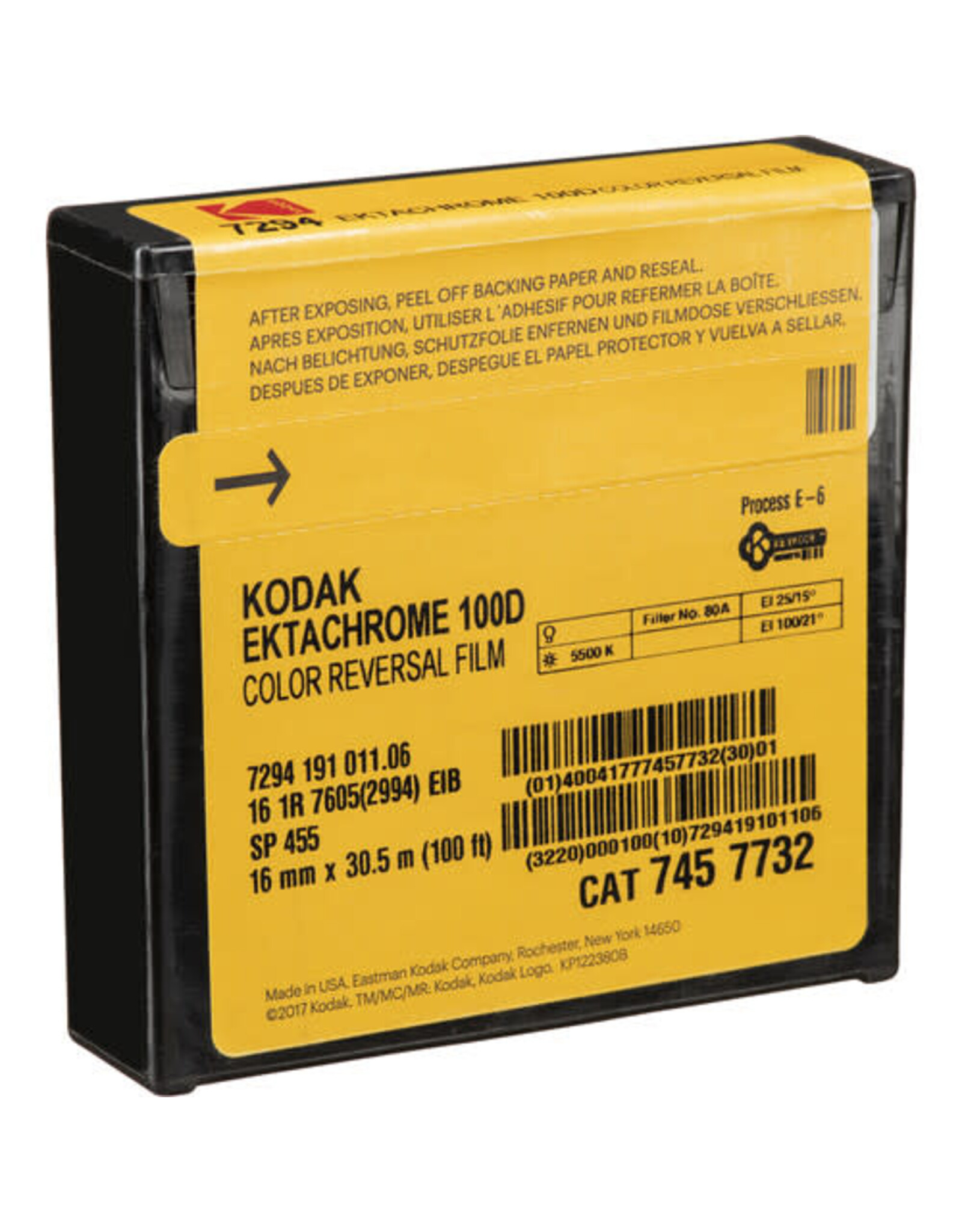 Kodak Ektachrome 100D Color Reversal Film Roll 7294 (SP455, 16mm x 100')