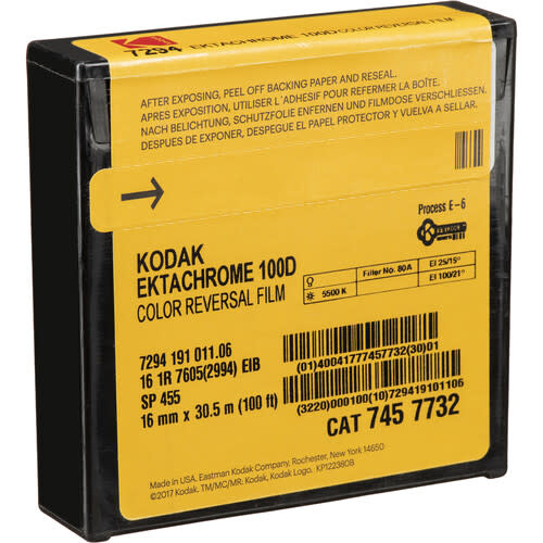 Kodak Ektachrome 100D Color Reversal Film Roll 7294 (SP455, 16mm x