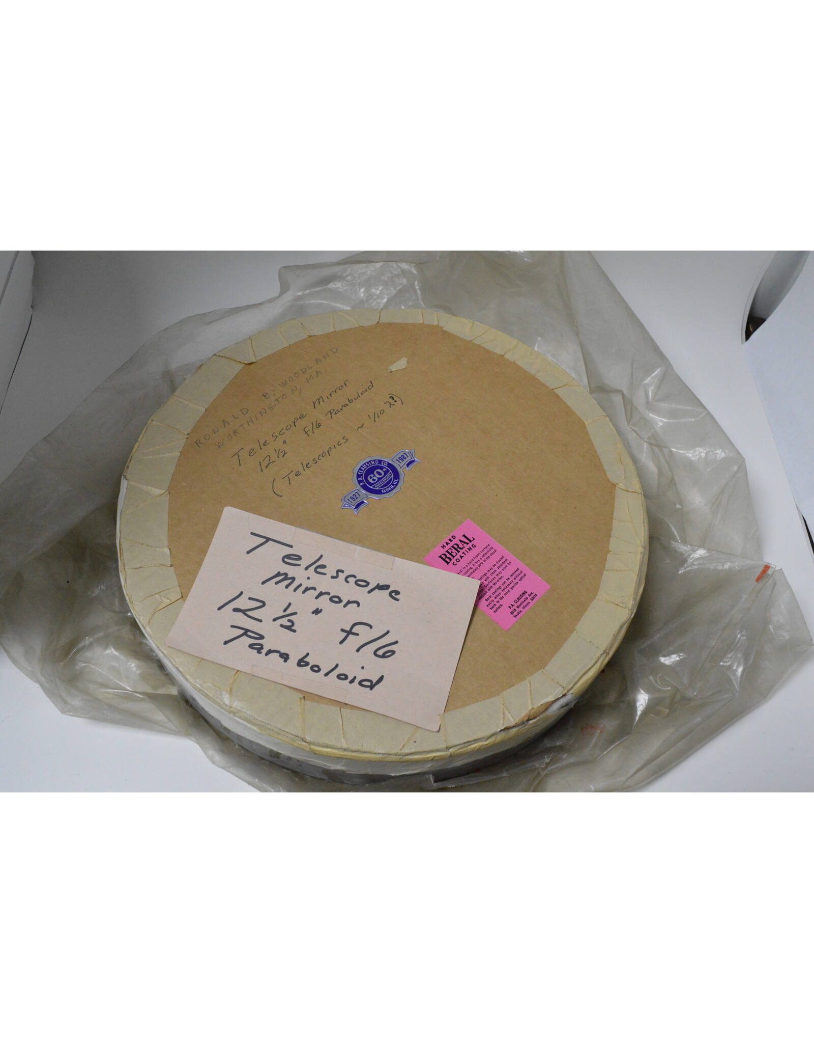 Telescopics 12.5" f6 Paraboloid Primary Mirror (Pre-owned)