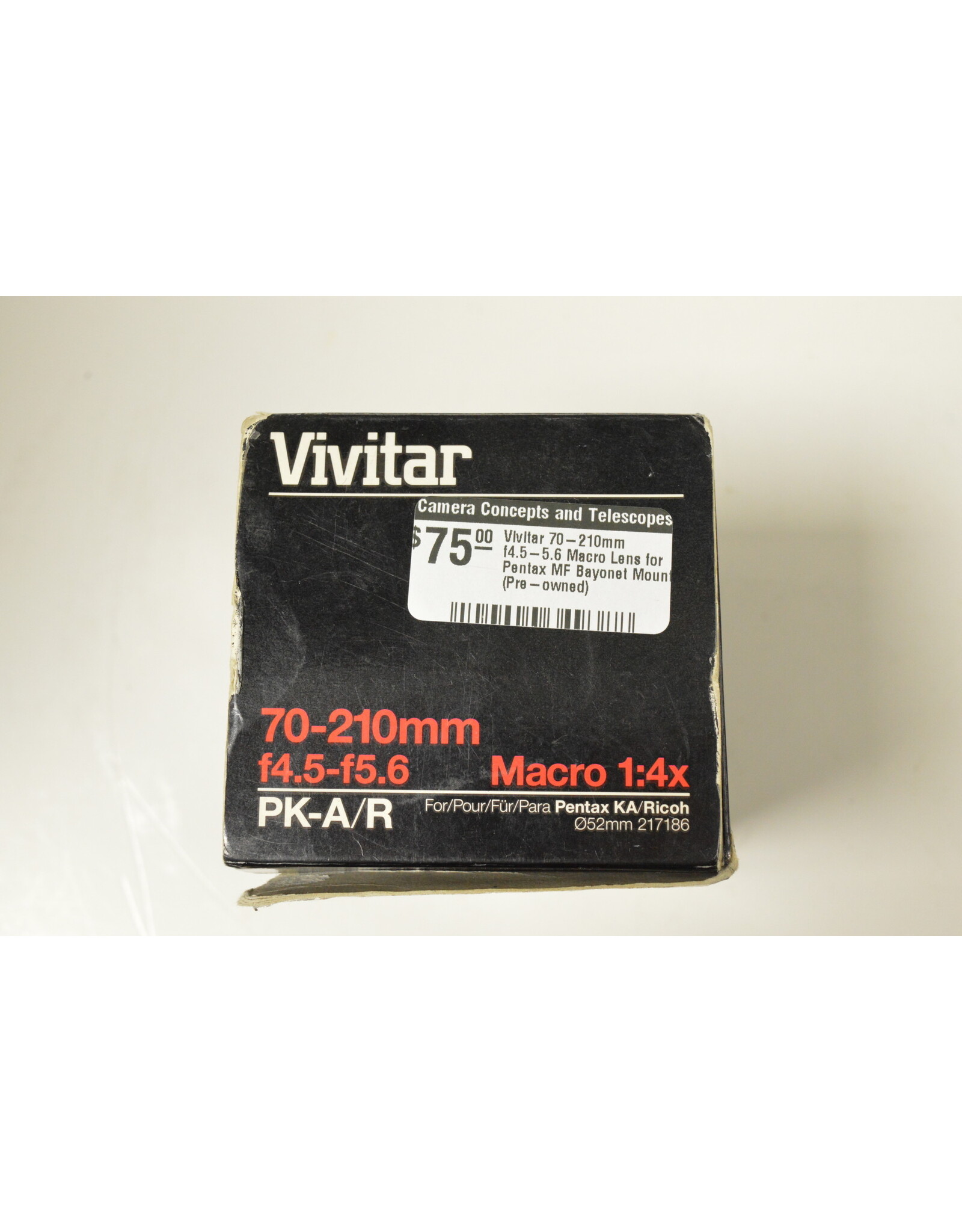 Vivitar Vivitar 70-210mm f4.5-5.6 Macro Lens for Pentax MF Bayonet Mount (Pre-owned)