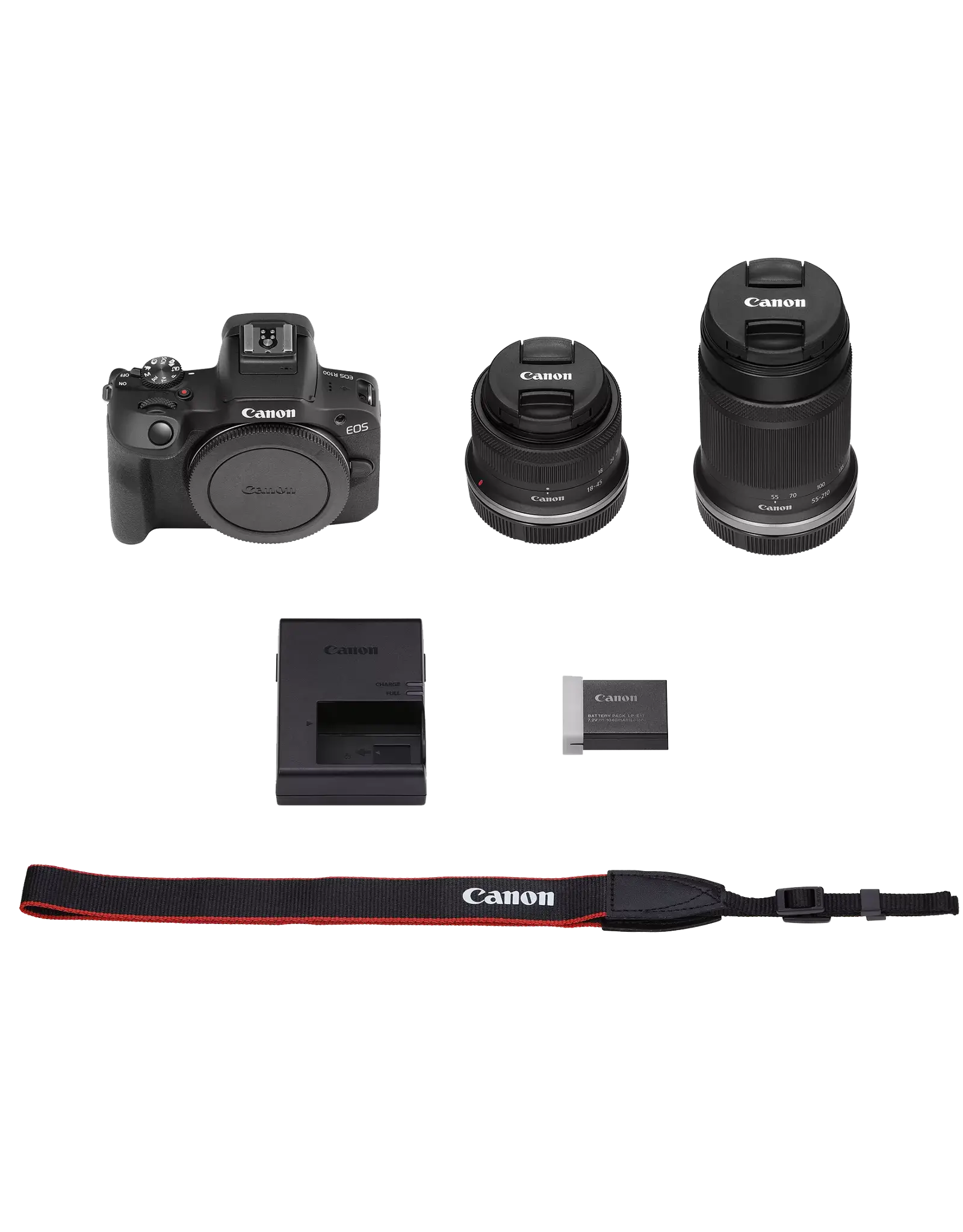 Canon Canon EOS R100 Mirrorless Camera with 18-45mm and 55-210mm Lenses (Black)