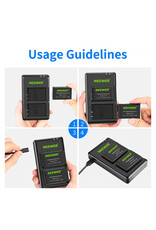 Neweer Neewer LP-E17 Battery 2-Pack for Canon with Dual USB Charger (1250mAh)