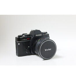 Konica Konica Autoreflex TC 35mm Film SLR with Vivitar 28mm 2.8 lens (METER NOT WORKING)