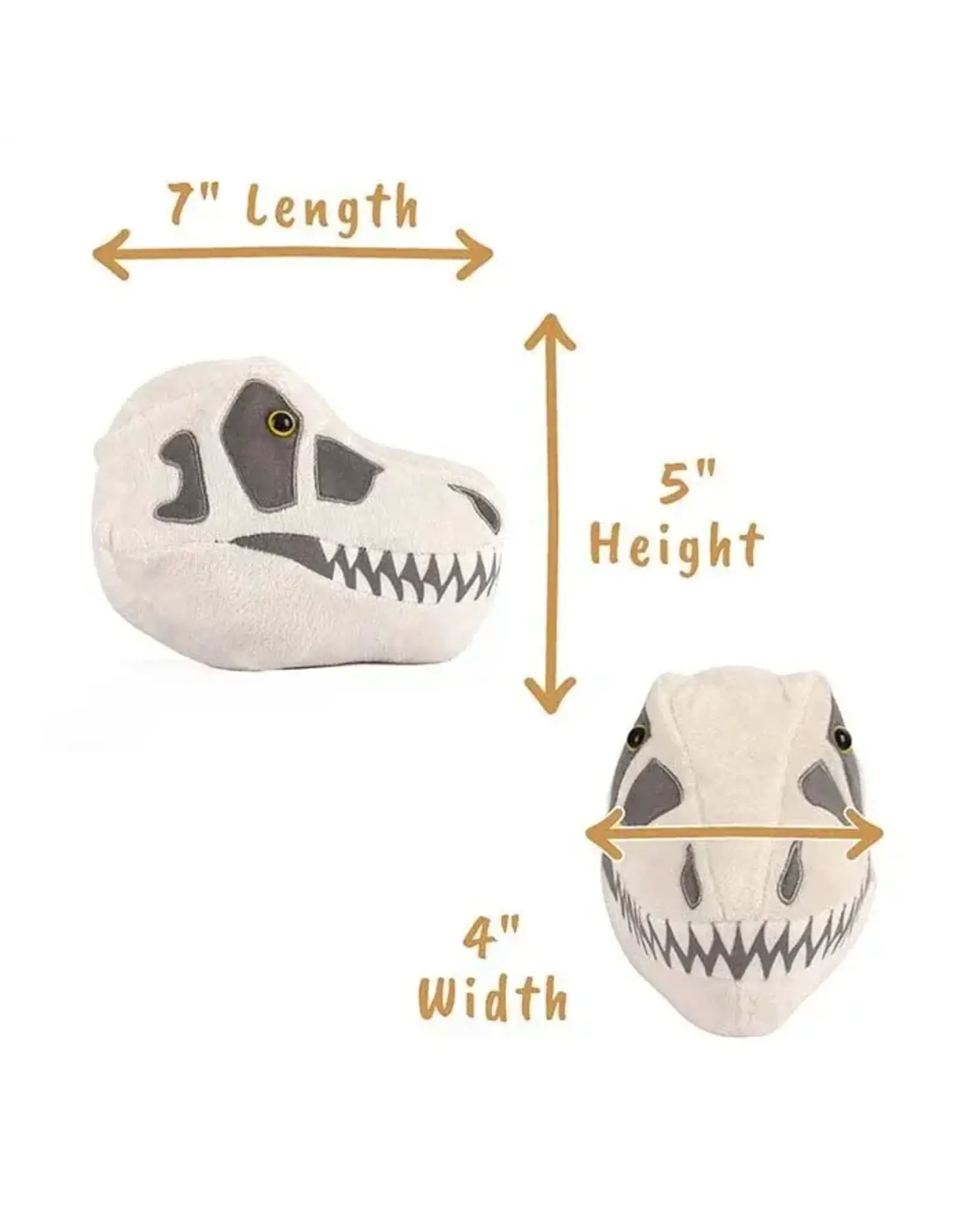 Giant Microbes Fuzzy Fossils T Rex Skull Plush