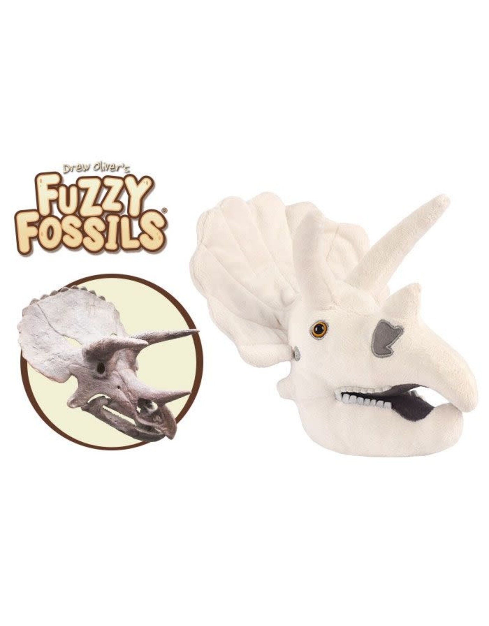 Giant Microbes Fuzzy Fossils Triceratops Skull Plush