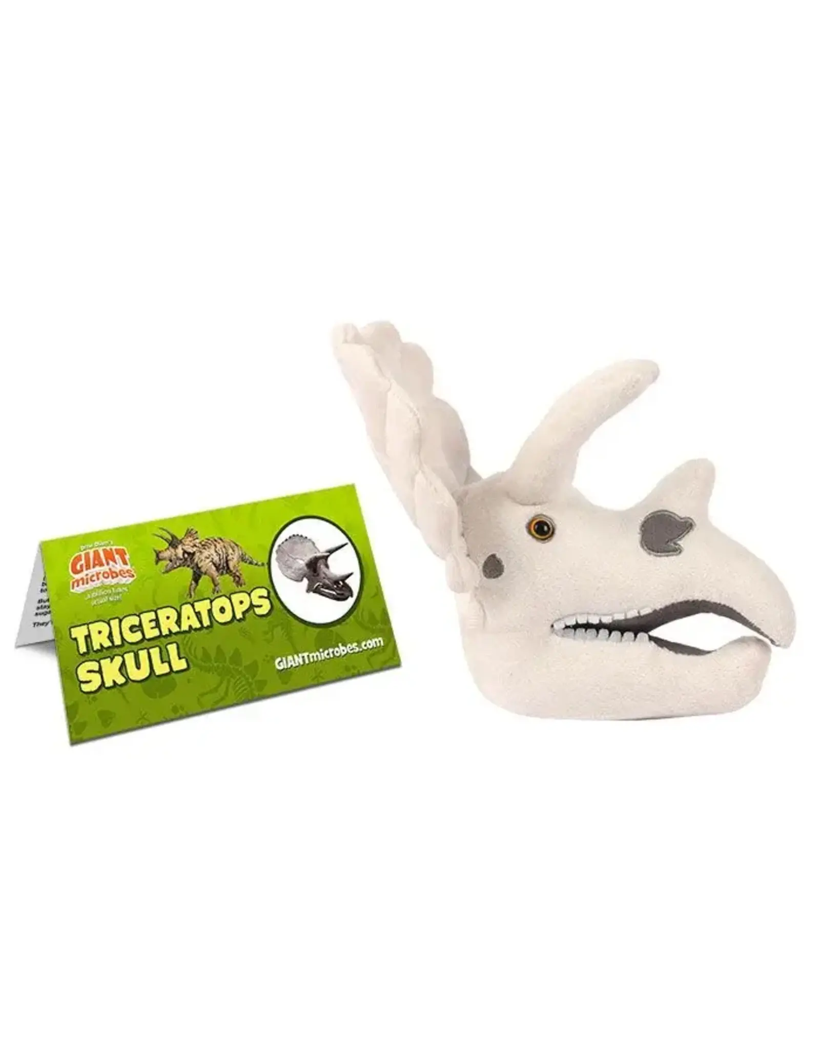 Giant Microbes Fuzzy Fossils Triceratops Skull Plush