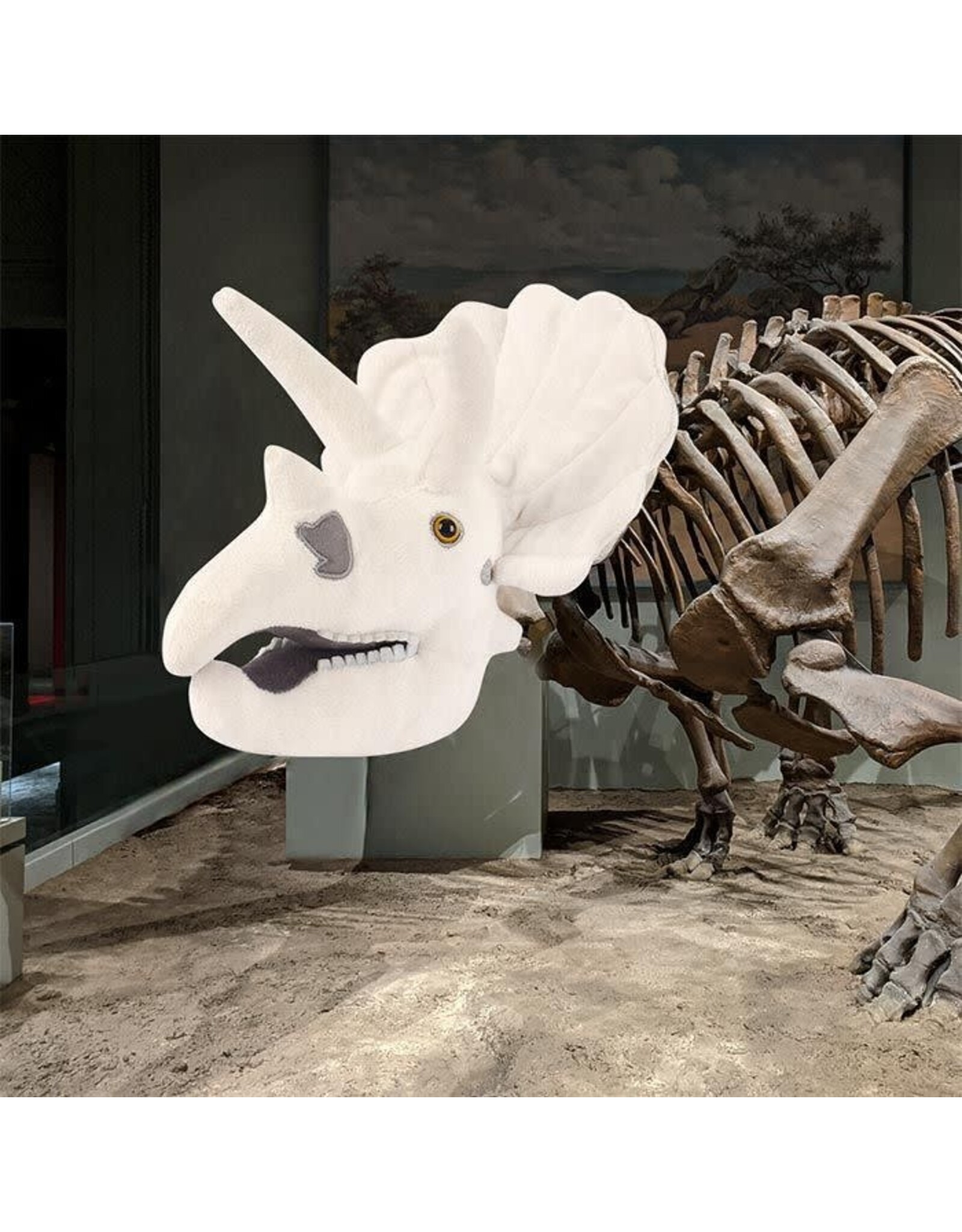 Giant Microbes Fuzzy Fossils Triceratops Skull Plush