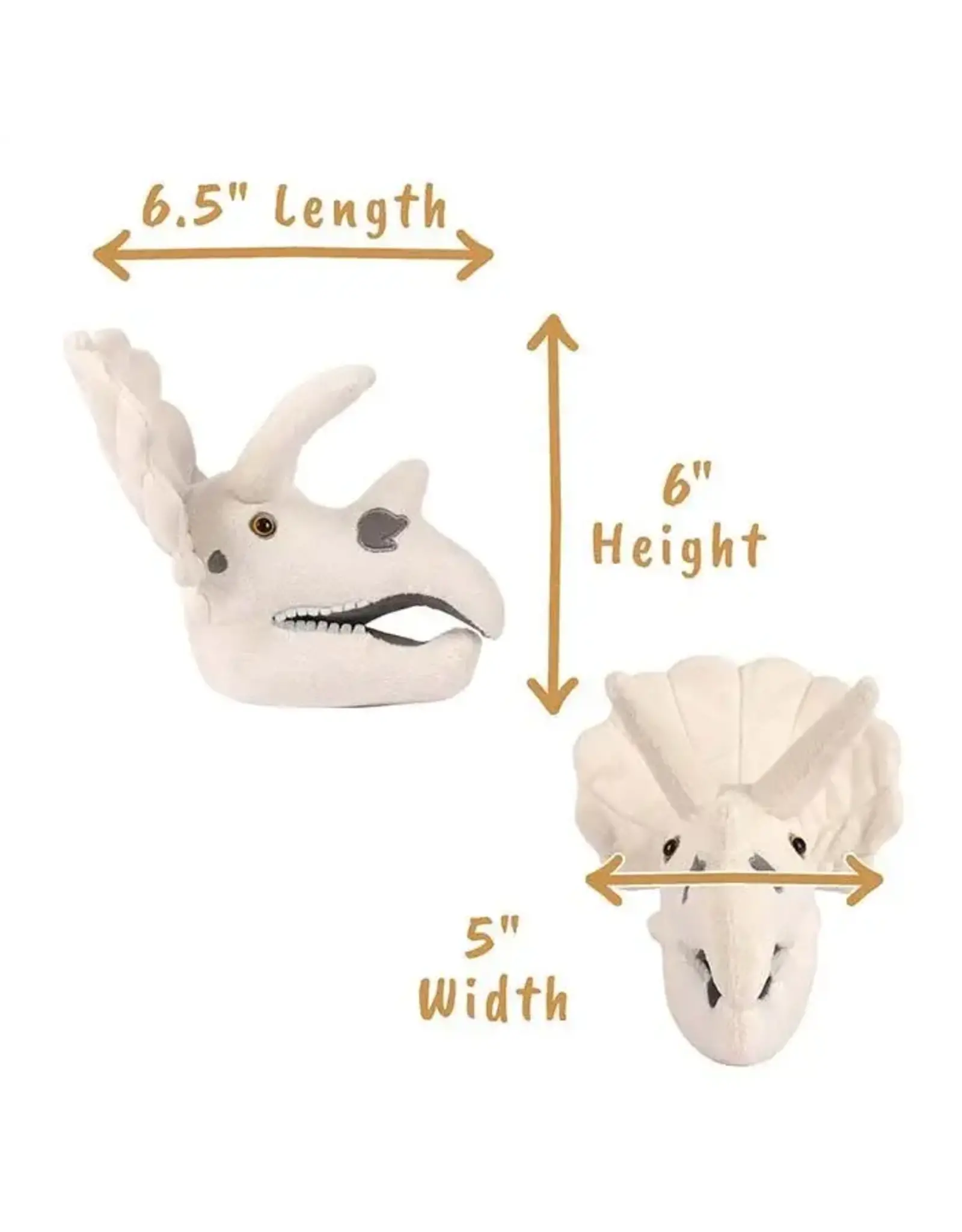 Giant Microbes Fuzzy Fossils Triceratops Skull Plush