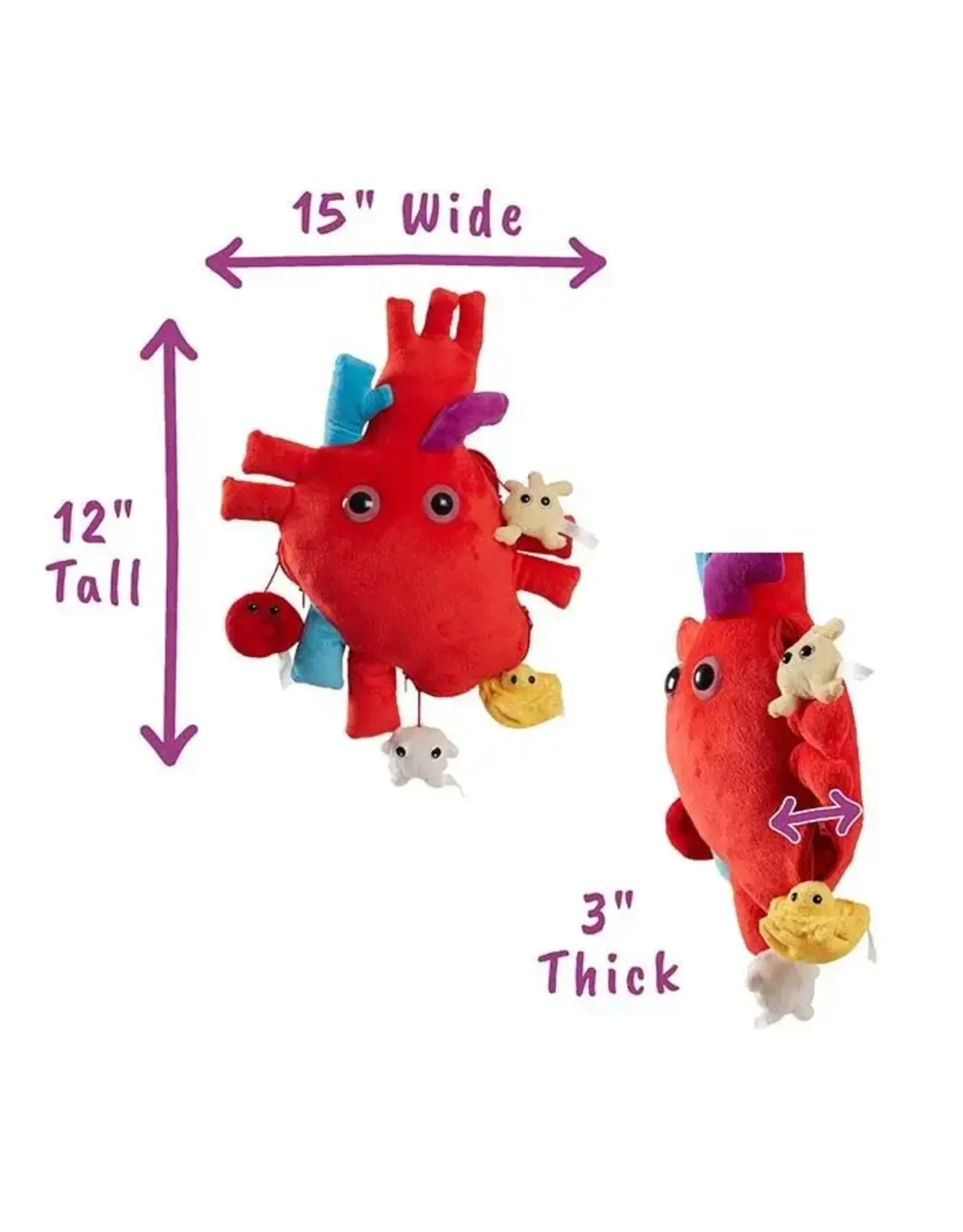 Giant Microbes Giant Microbes Deluxe Heart Plush with Hidden Cells
