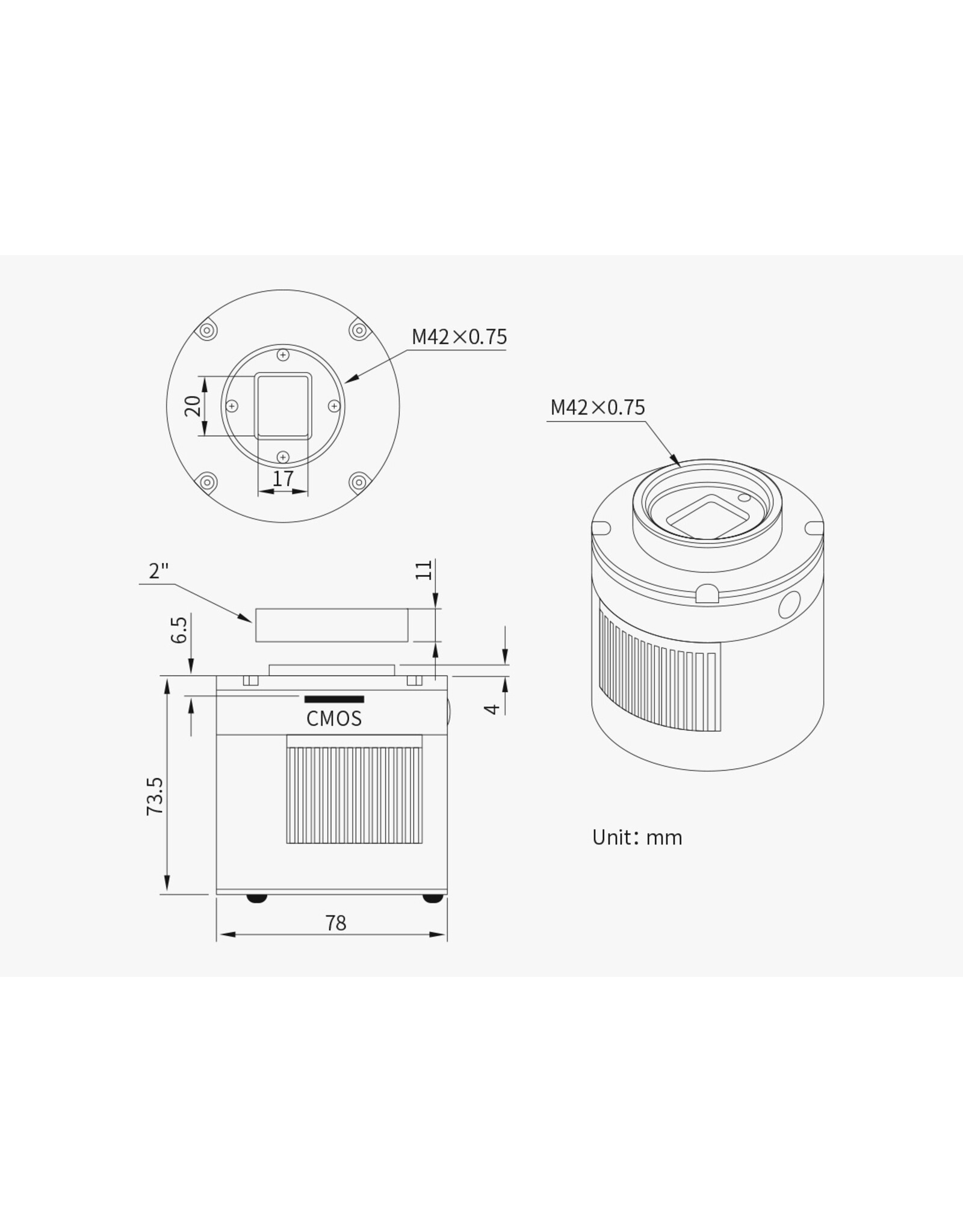 ZWO ZWO ASI585MM-P USB3.0 Cooled Pro Mono Astronomy Camera