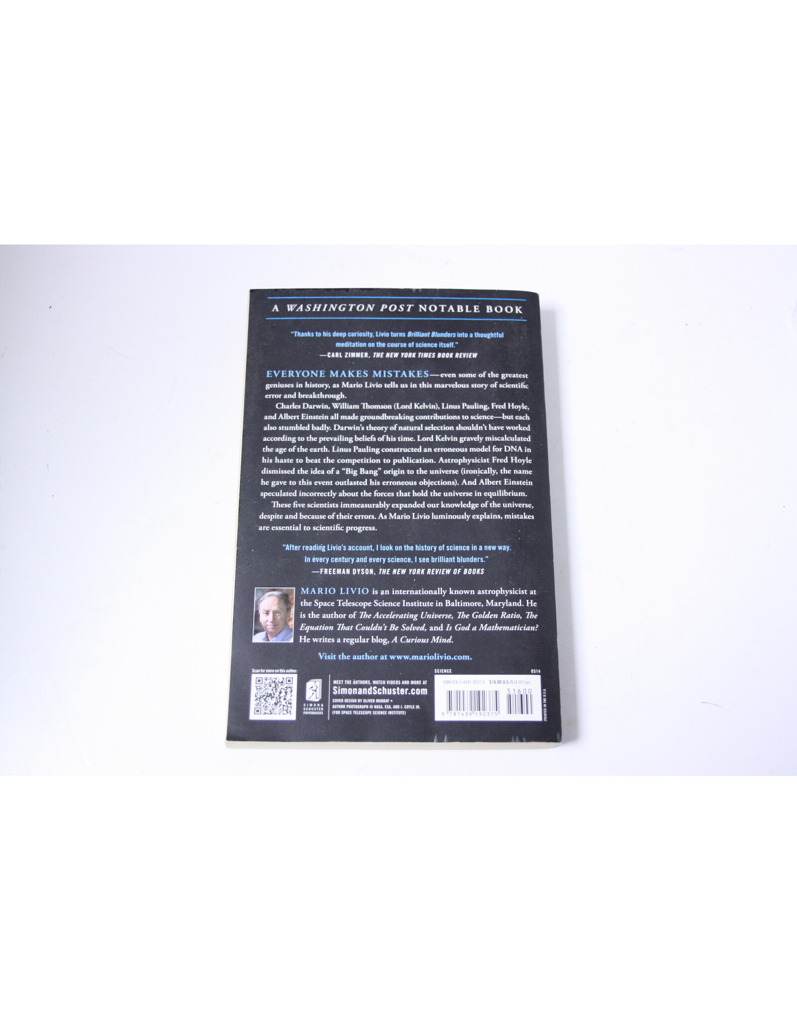 Brilliant Blunders: From Darwin to Einstein - Colossal Mistakes by Great Scientists That Changed Our Understanding of Life and the Universe(Pre-Owned)