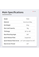 ZWO ZWO Seestar TH10 Fluid Tripod Head