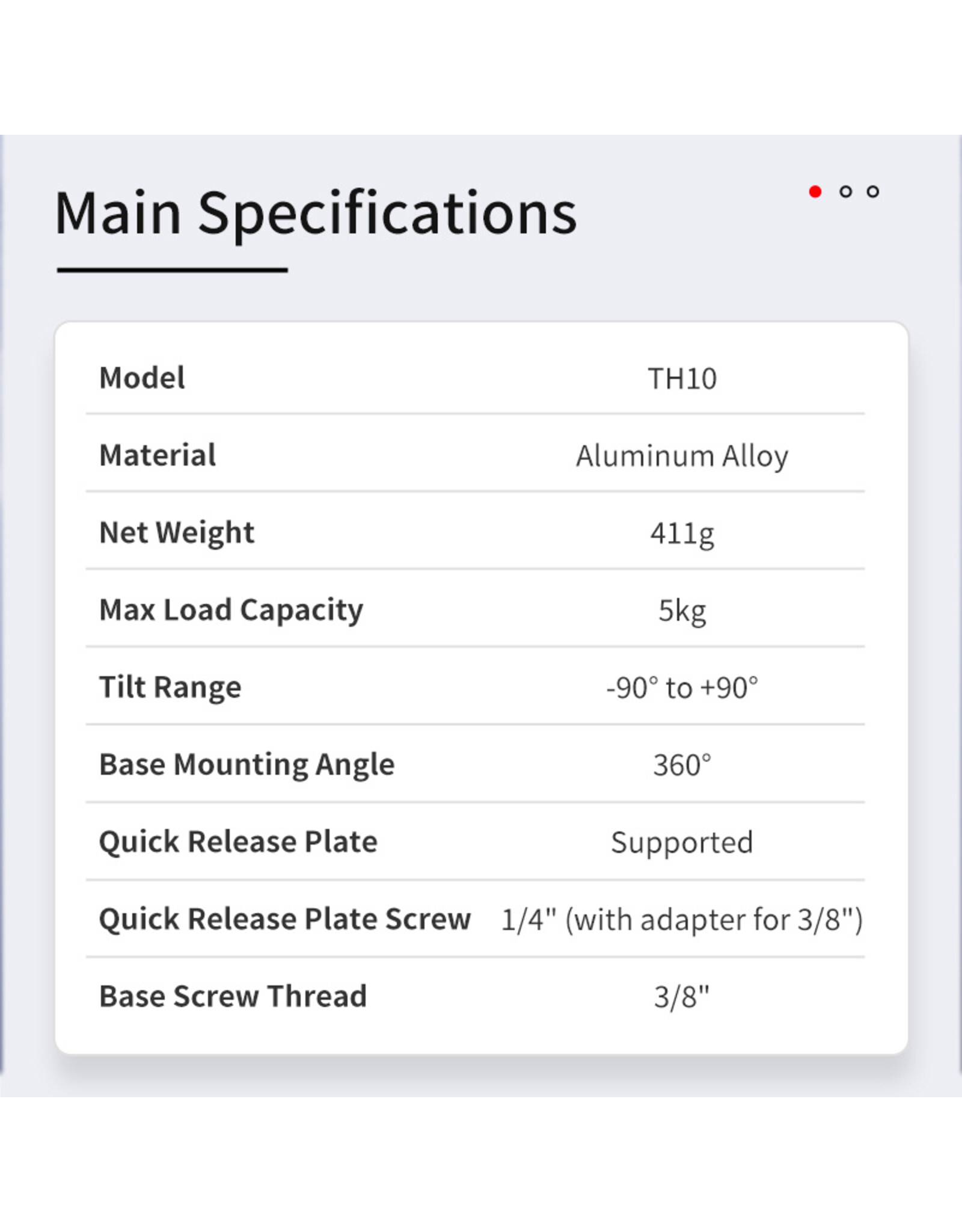 ZWO ZWO Seestar TH10 Fluid Tripod Head