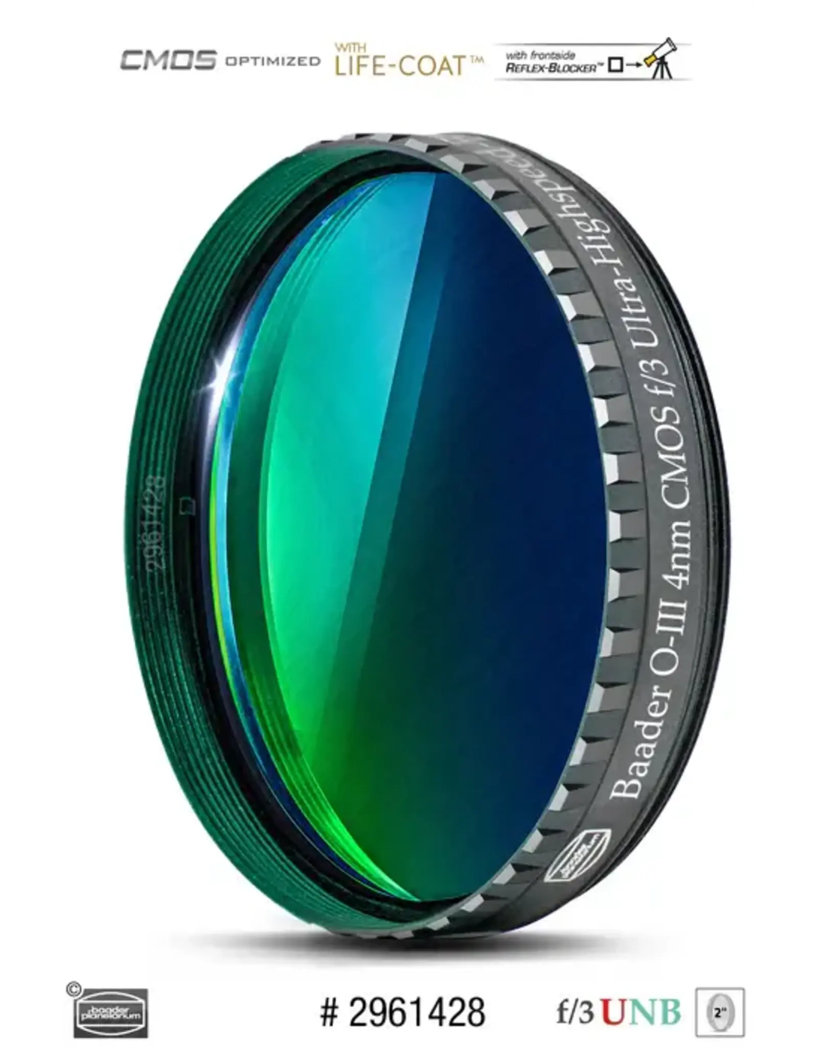 Baader Planetarium Baader O-III  f/3 Ultra-Highspeed-filter (4nm)- CMOS-optimized (SPECIFY SIZE)
