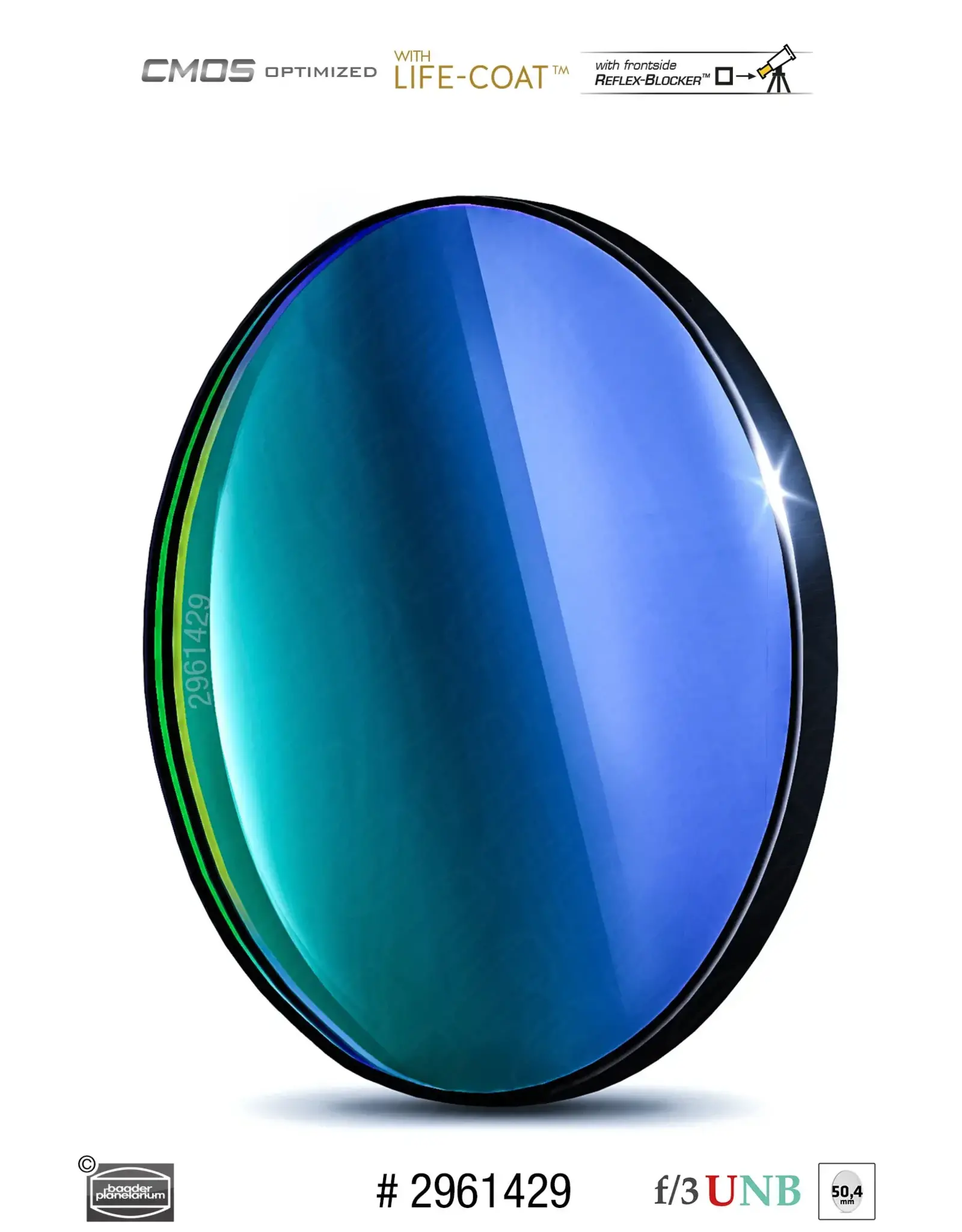Baader Planetarium Baader O-III  f/3 Ultra-Highspeed-filter (4nm)- CMOS-optimized (SPECIFY SIZE)