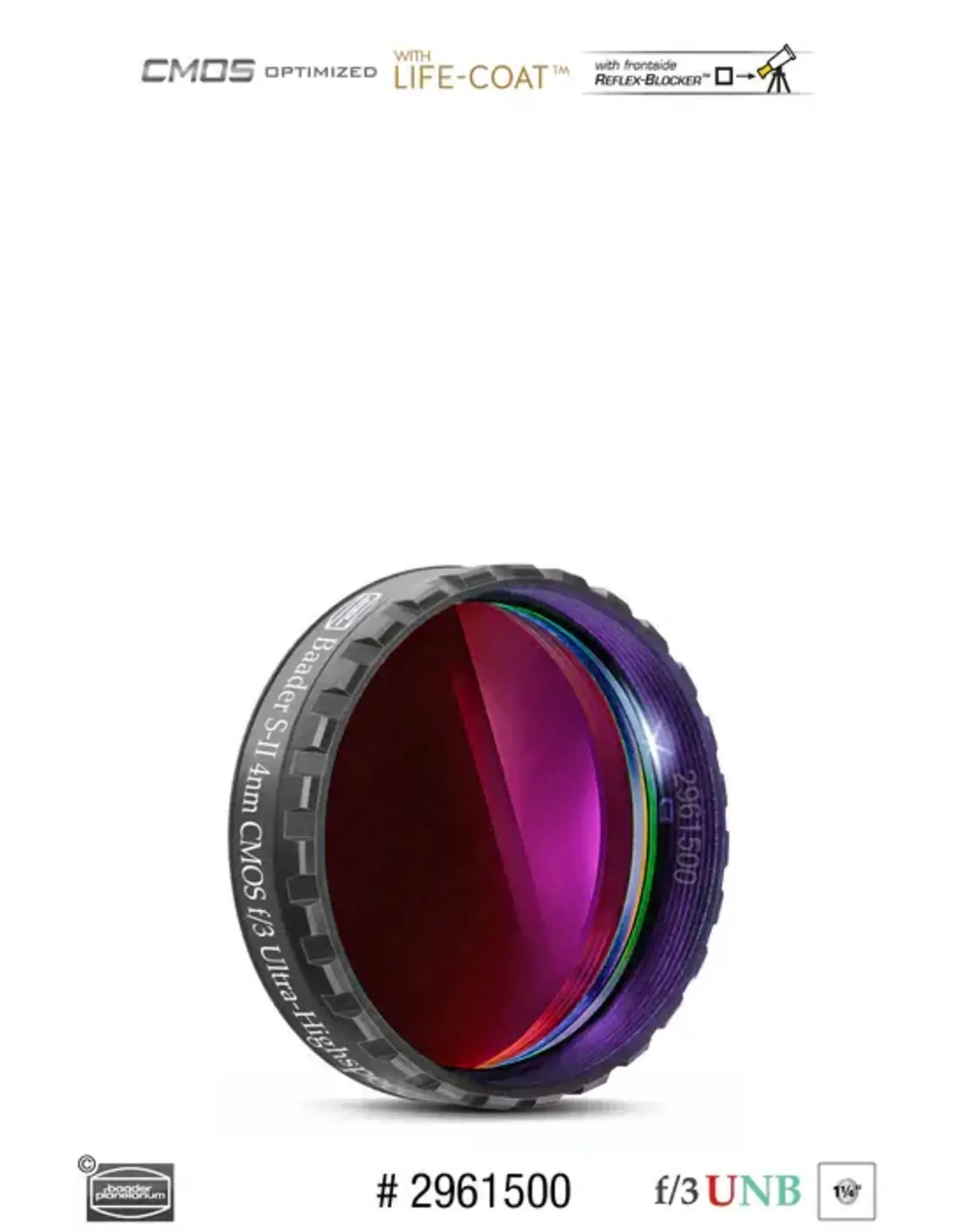 Baader Planetarium Baader S-II  f/3 Ultra-Highspeed-Filter(4nm)-CMOS-optimized (SPECIFY SIZE)