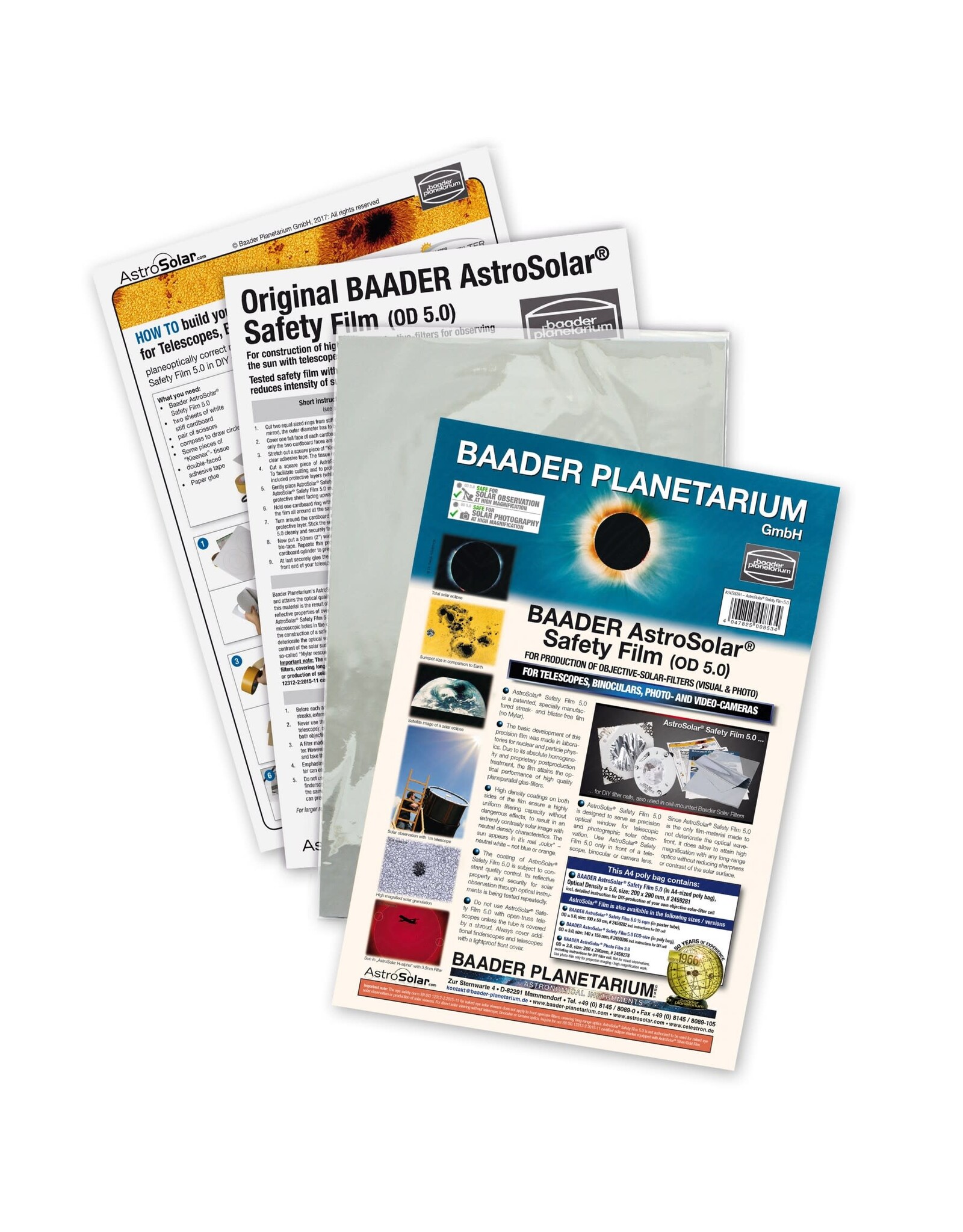Baader Planetarium AstroSolar® Safety Film OD 5.0 (ECO-size, 20x29, 100x50, 117x117 cm)