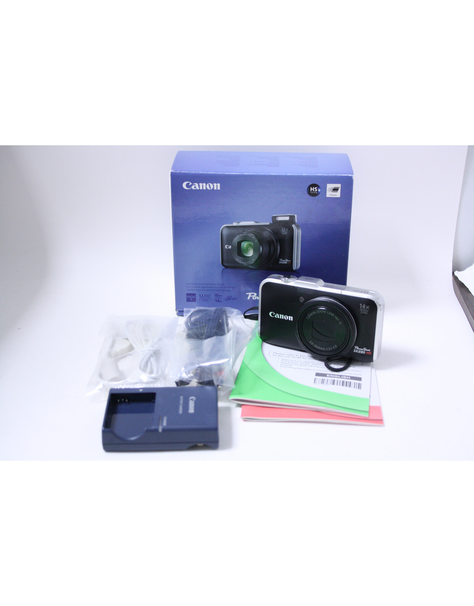 Canon Canon PowerShot SX230 HS 12.1MP Digital Camera Black GPS HD Video