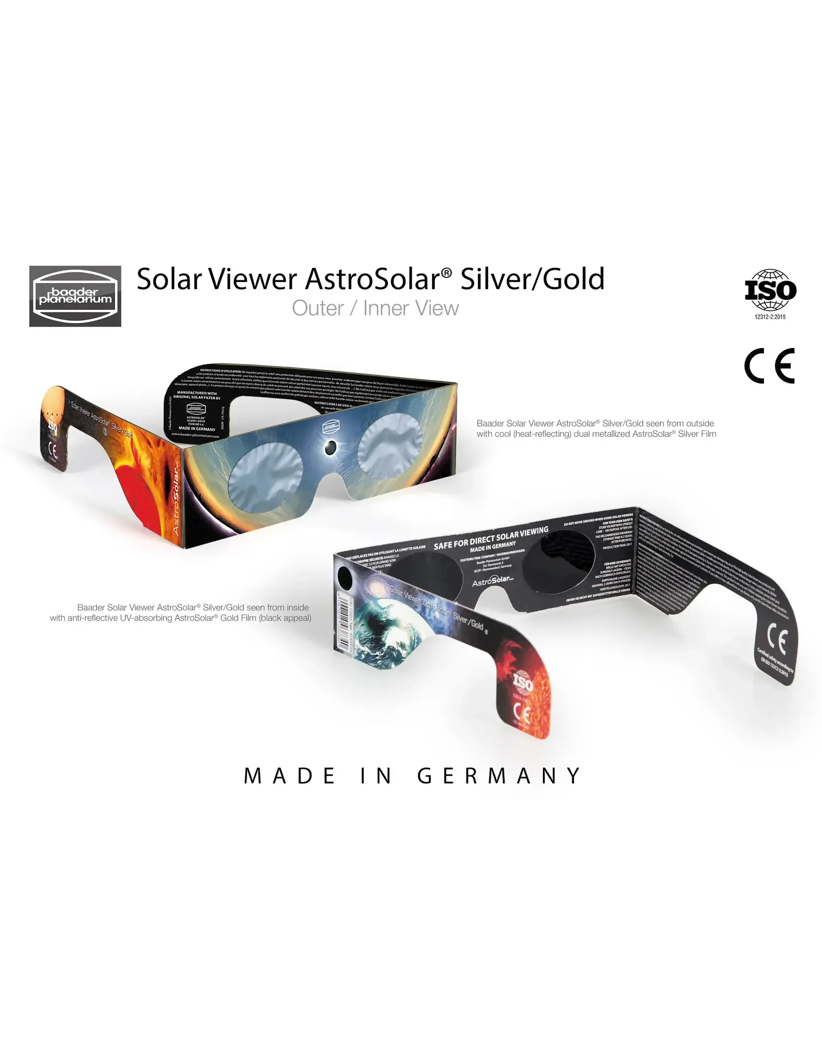 Baader Planetarium Solar Viewer AstroSolar® Silver/Gold (1pc, 10pc, 25pc, 100pc)